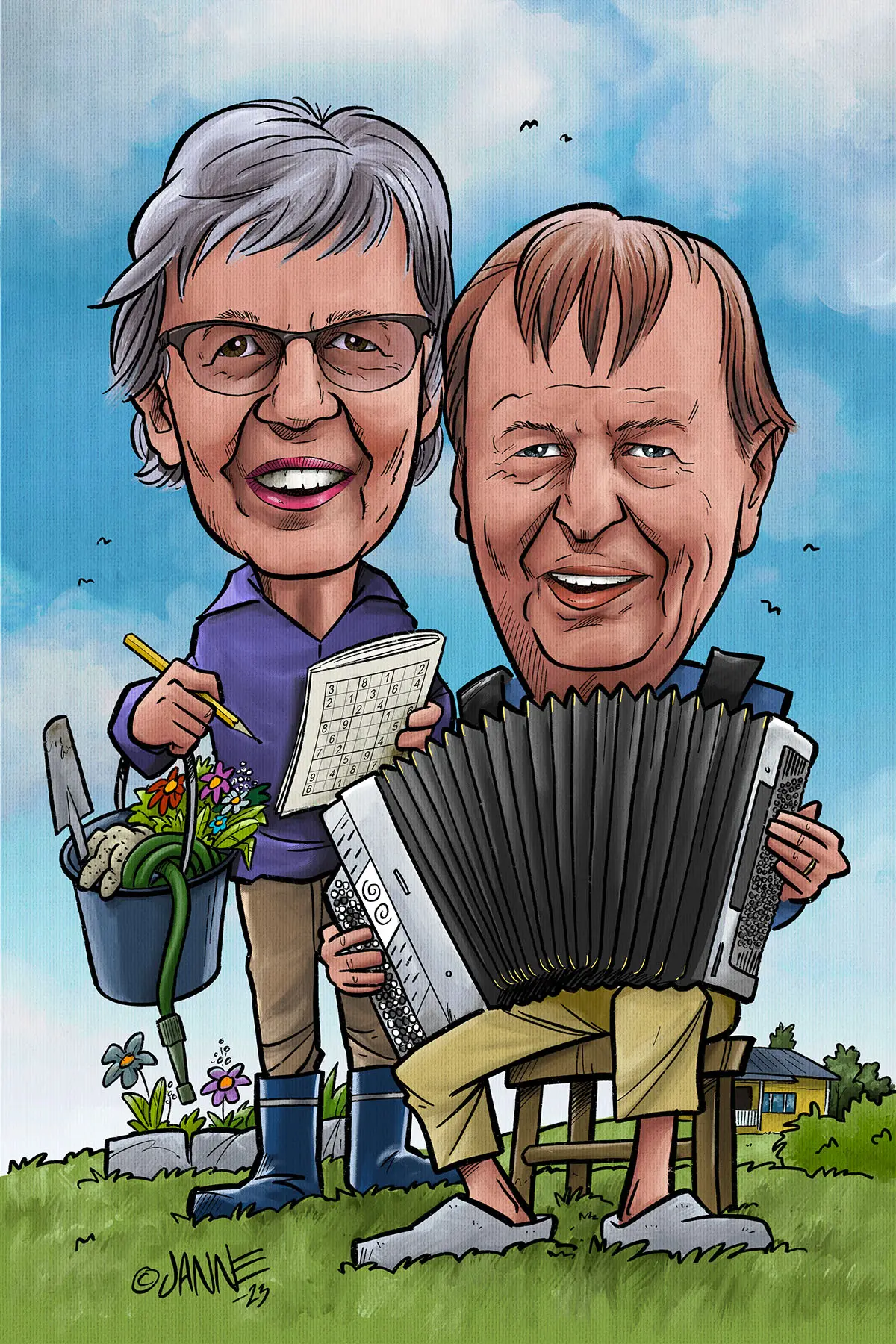 Eläkelahja karikatyyri esimerkki 9