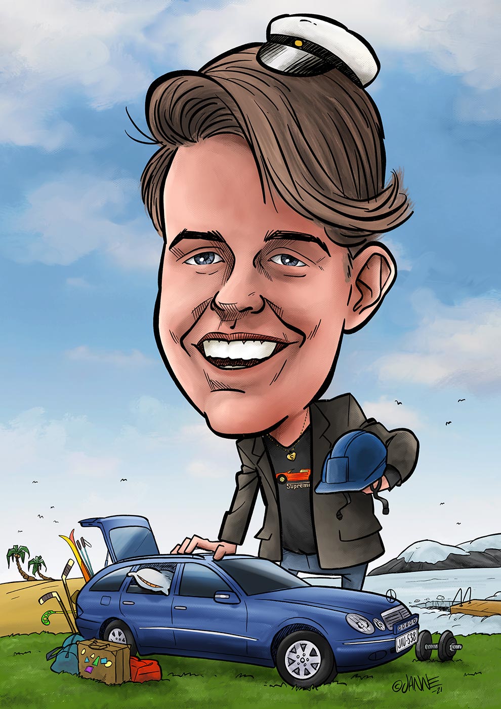 Valmistujaislahja karikatyyri esimerkki 4