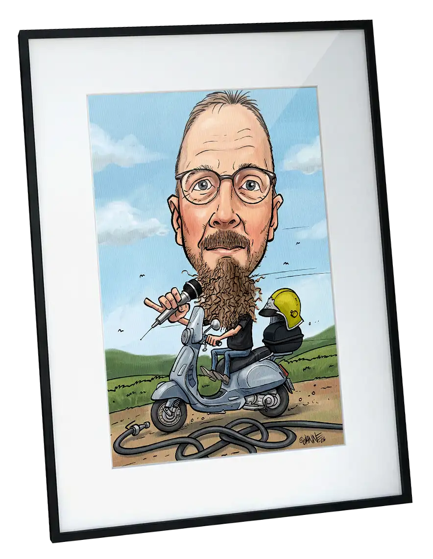 Karikatyyri hinta: 1 henkilö, kokokuva