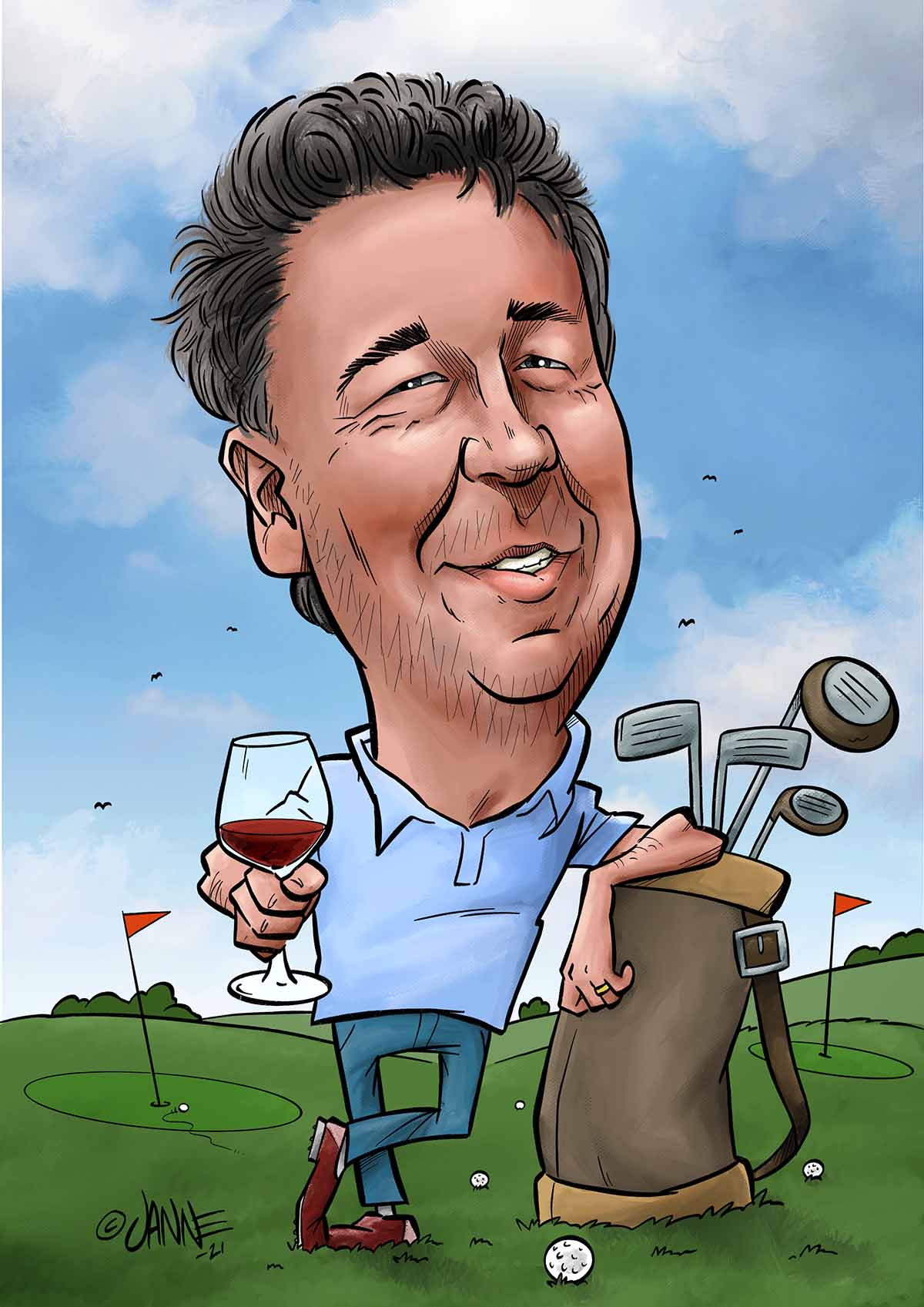 Golflahja karikatyyri esimerkki 7