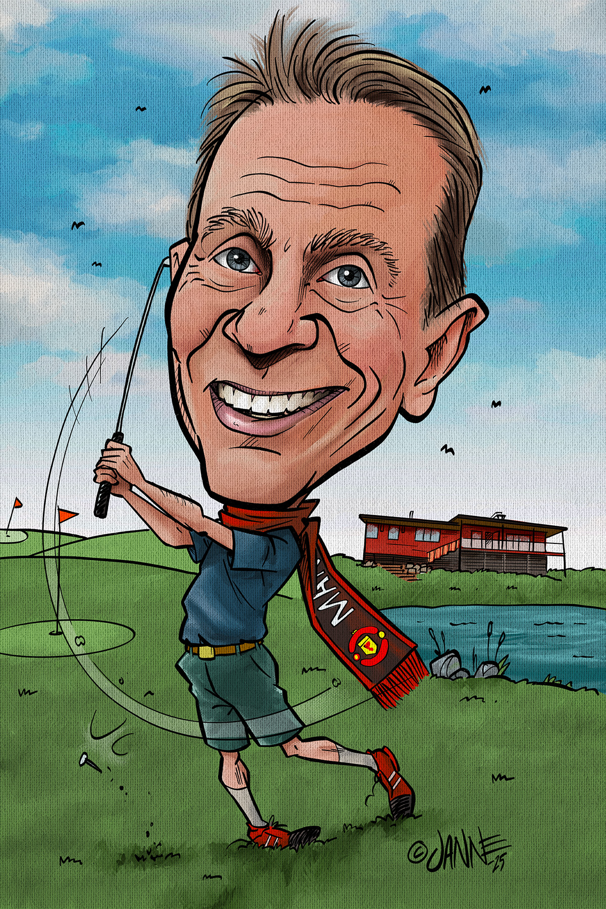 Golflahja karikatyyri esimerkki 3