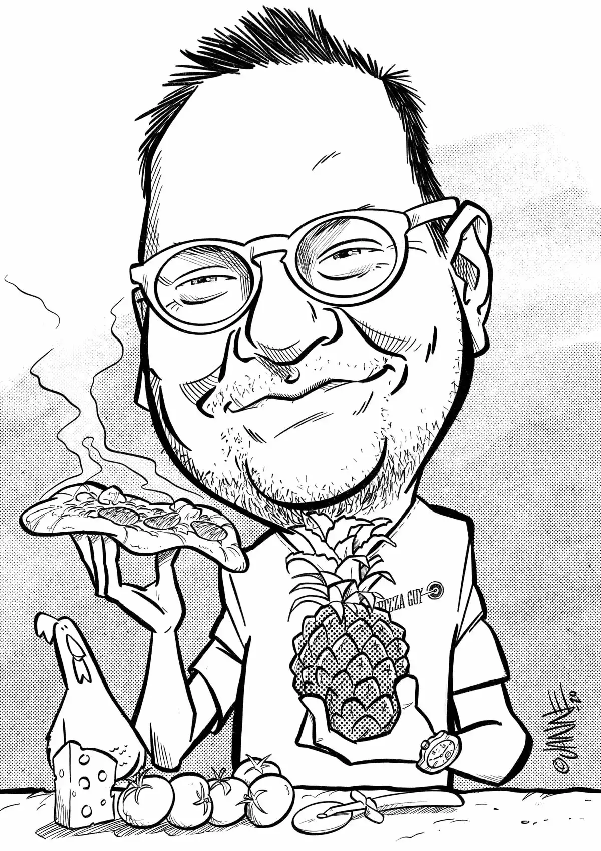 Liikelahja karikatyyri esimerkki 4