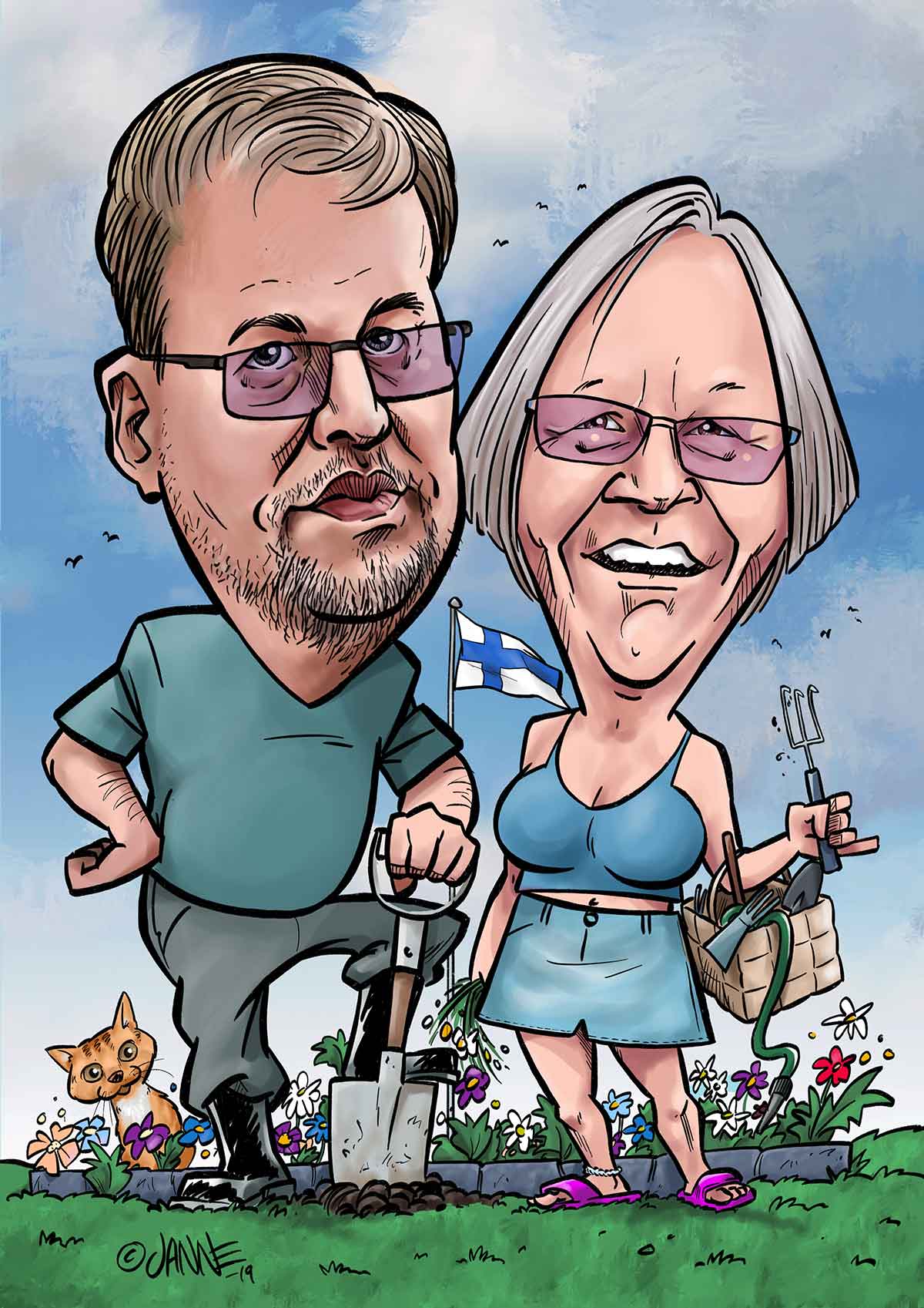 Hääpäivälahja karikatyyri esimerkki 15