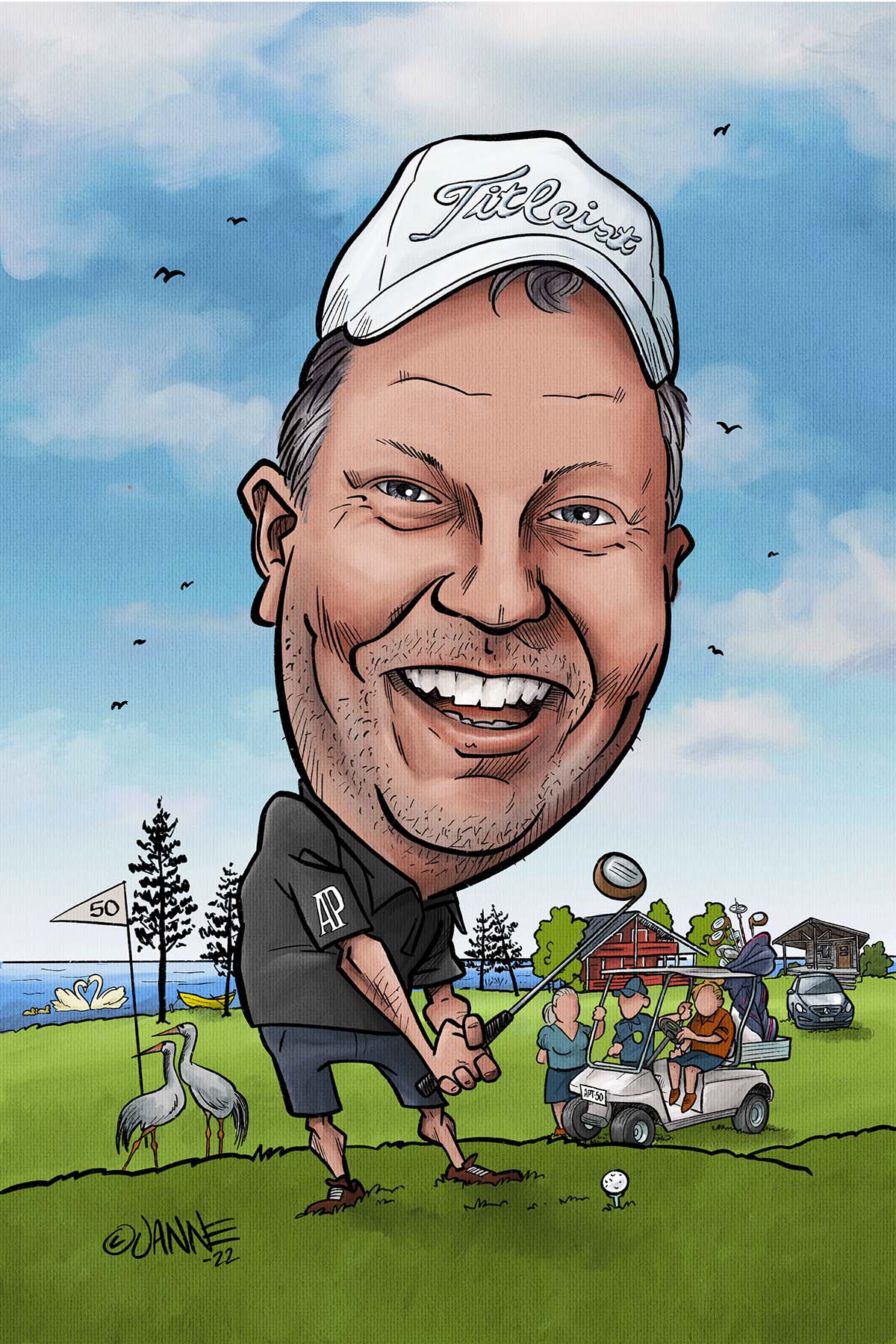 Golflahja karikatyyri esimerkki 4