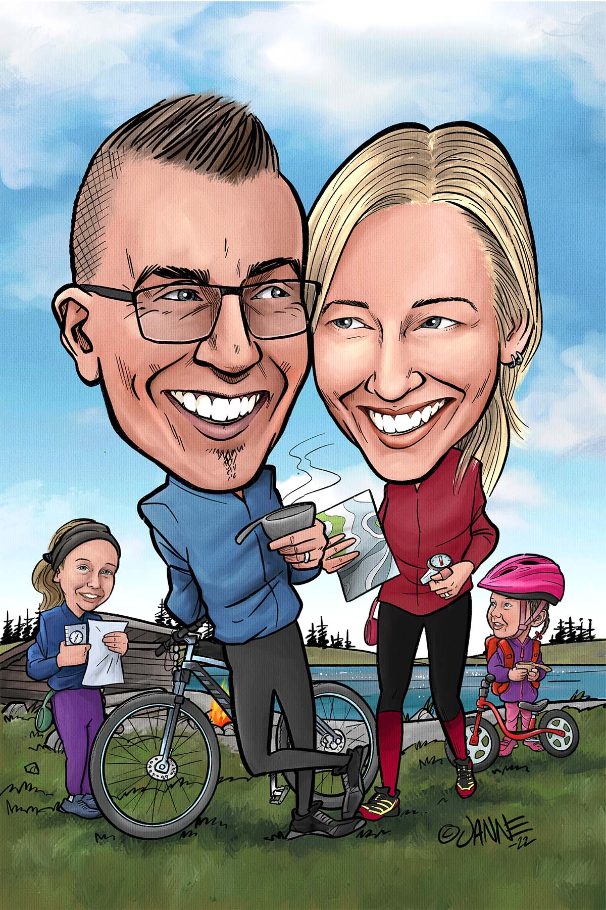 Hääpäivälahja karikatyyri esimerkki 4