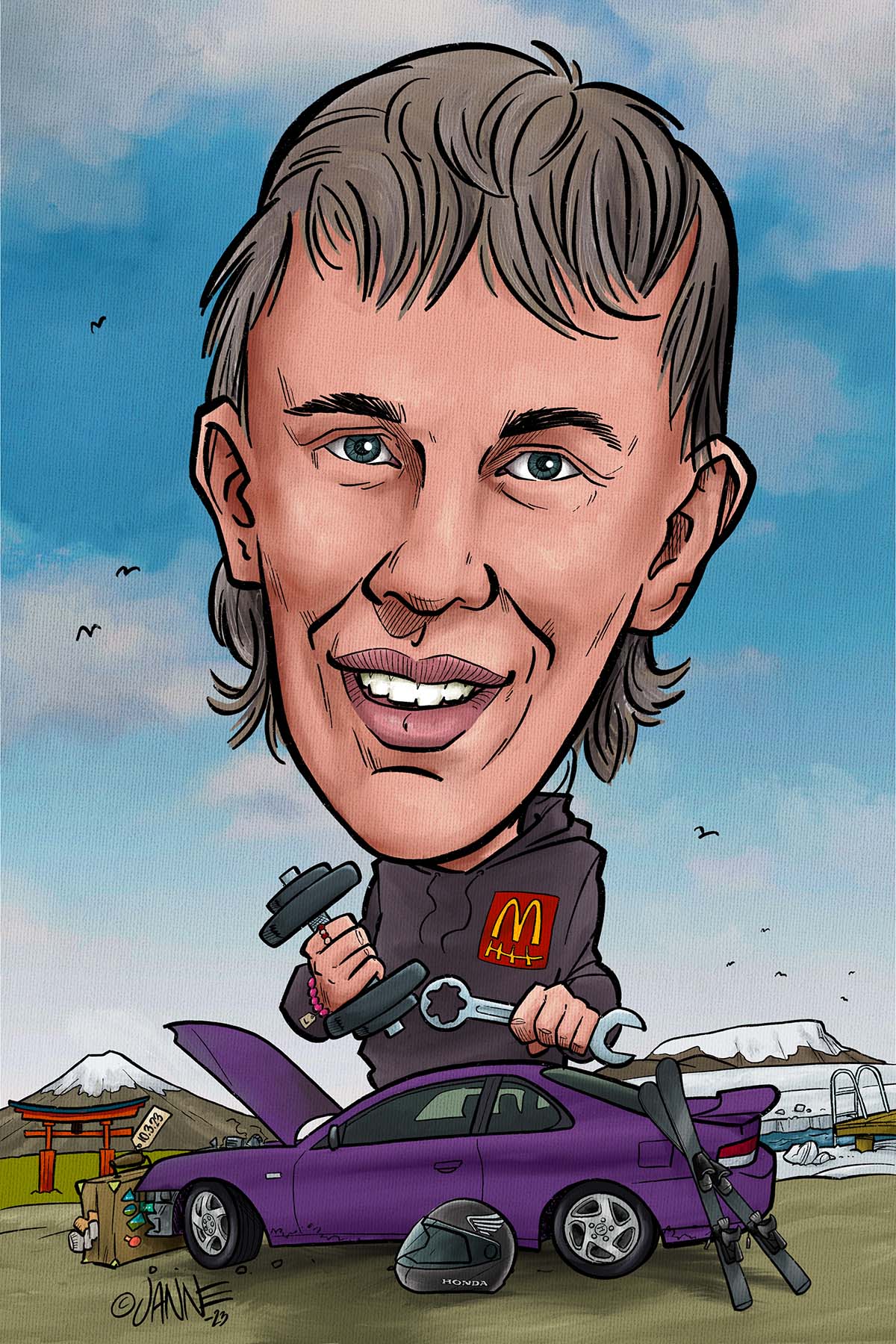 Valmistujaislahja karikatyyri esimerkki 8