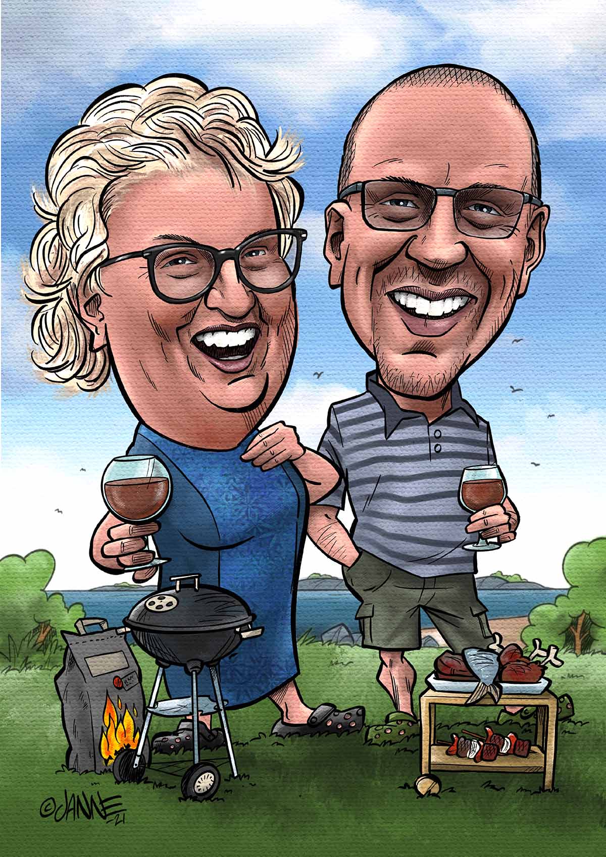 Hääpäivälahja karikatyyri esimerkki 11