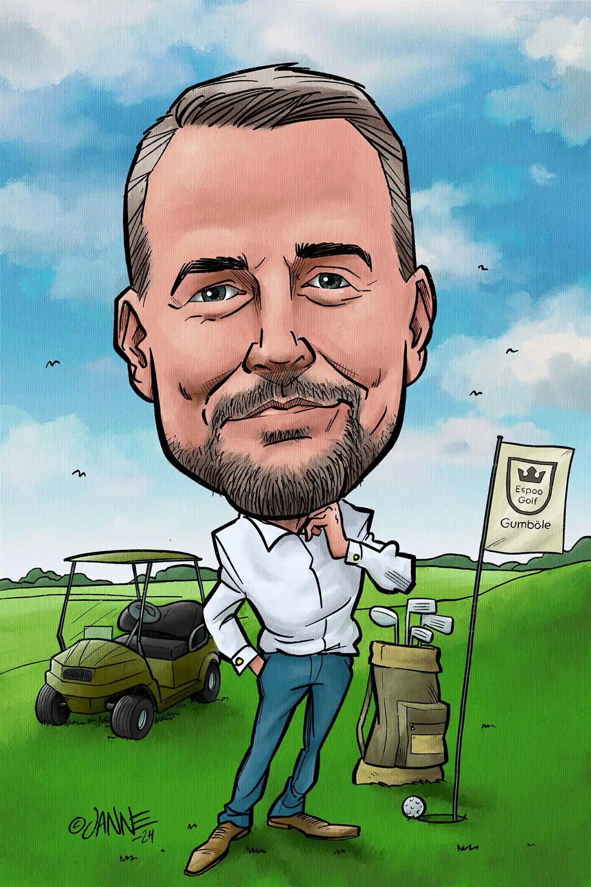 Golflahja karikatyyri esimerkki 1
