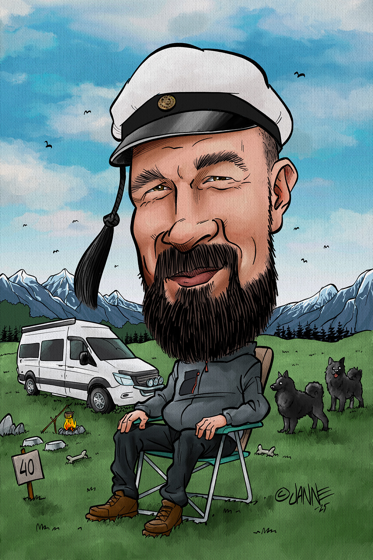 Valmistujaislahja karikatyyri esimerkki 3