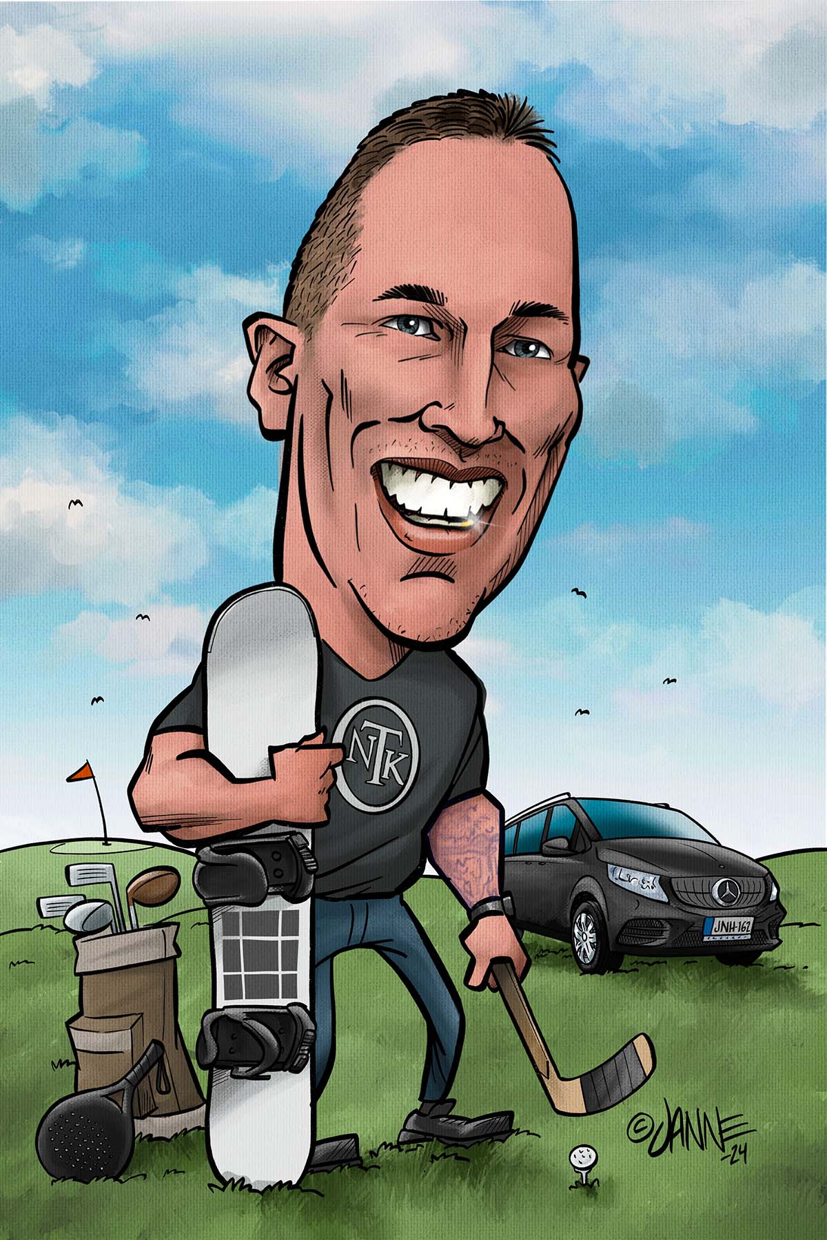 Lahja miehelle karikatyyri esimerkki 2