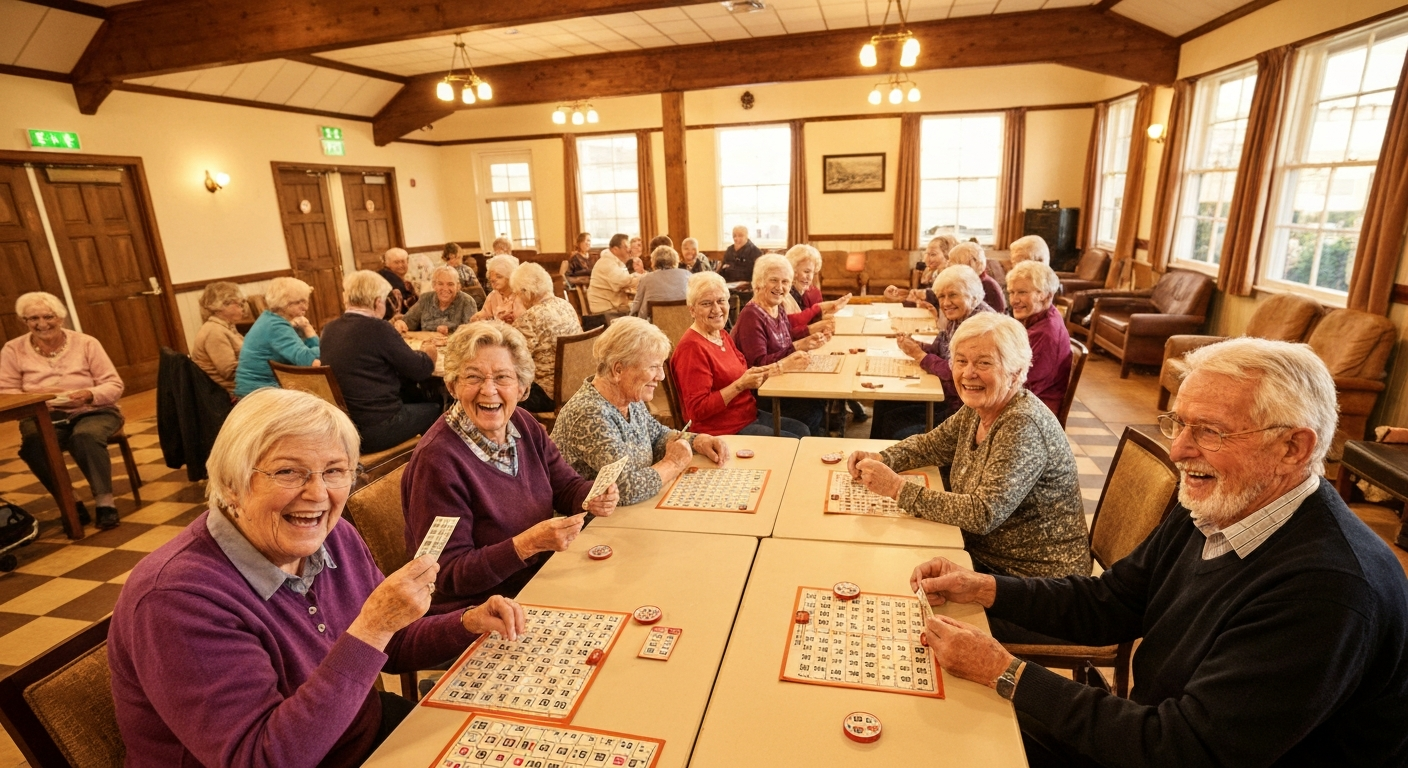 Seniors having fun at Bingo Night