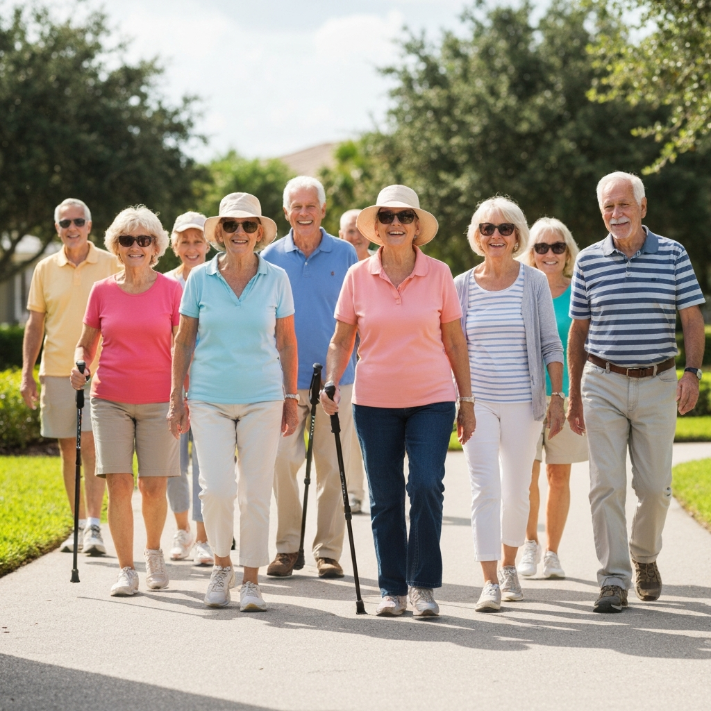 Seniors walking
