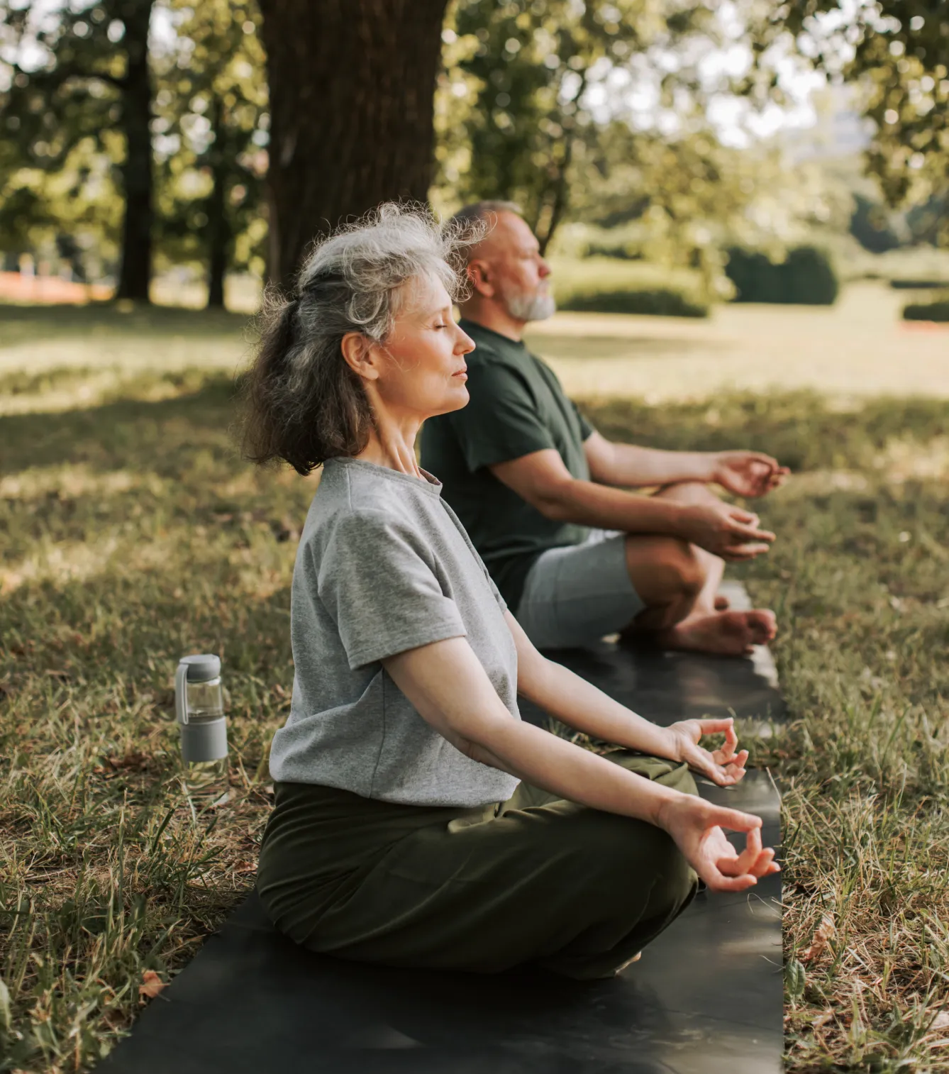 Meditating couple