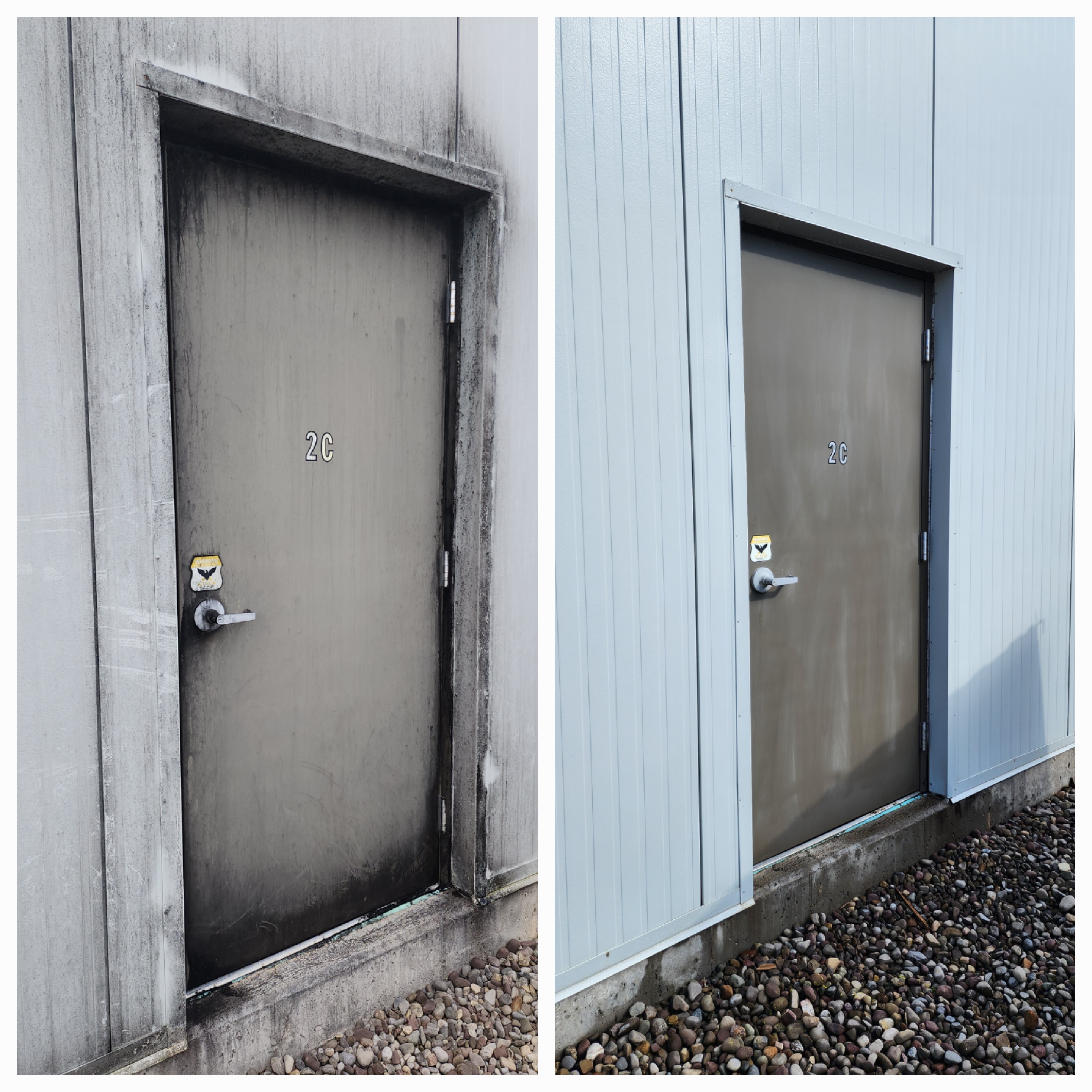 Commercial Exterior Door Washing Before and After