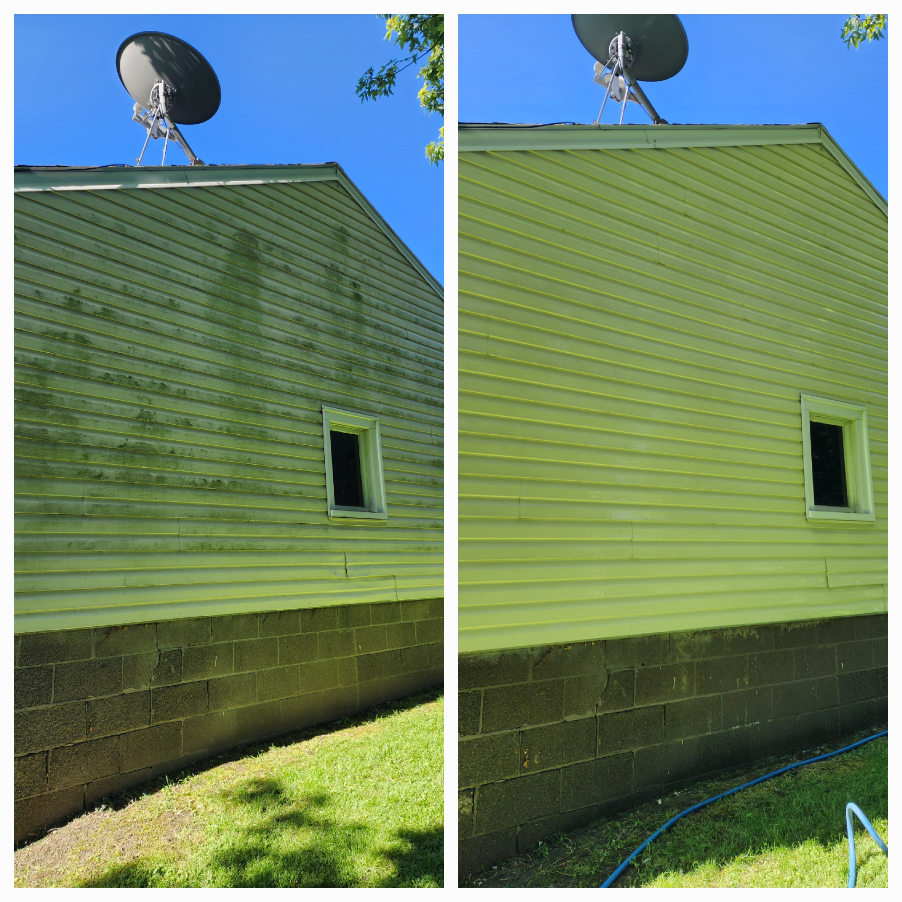 Vinyl Siding Washing Before and After