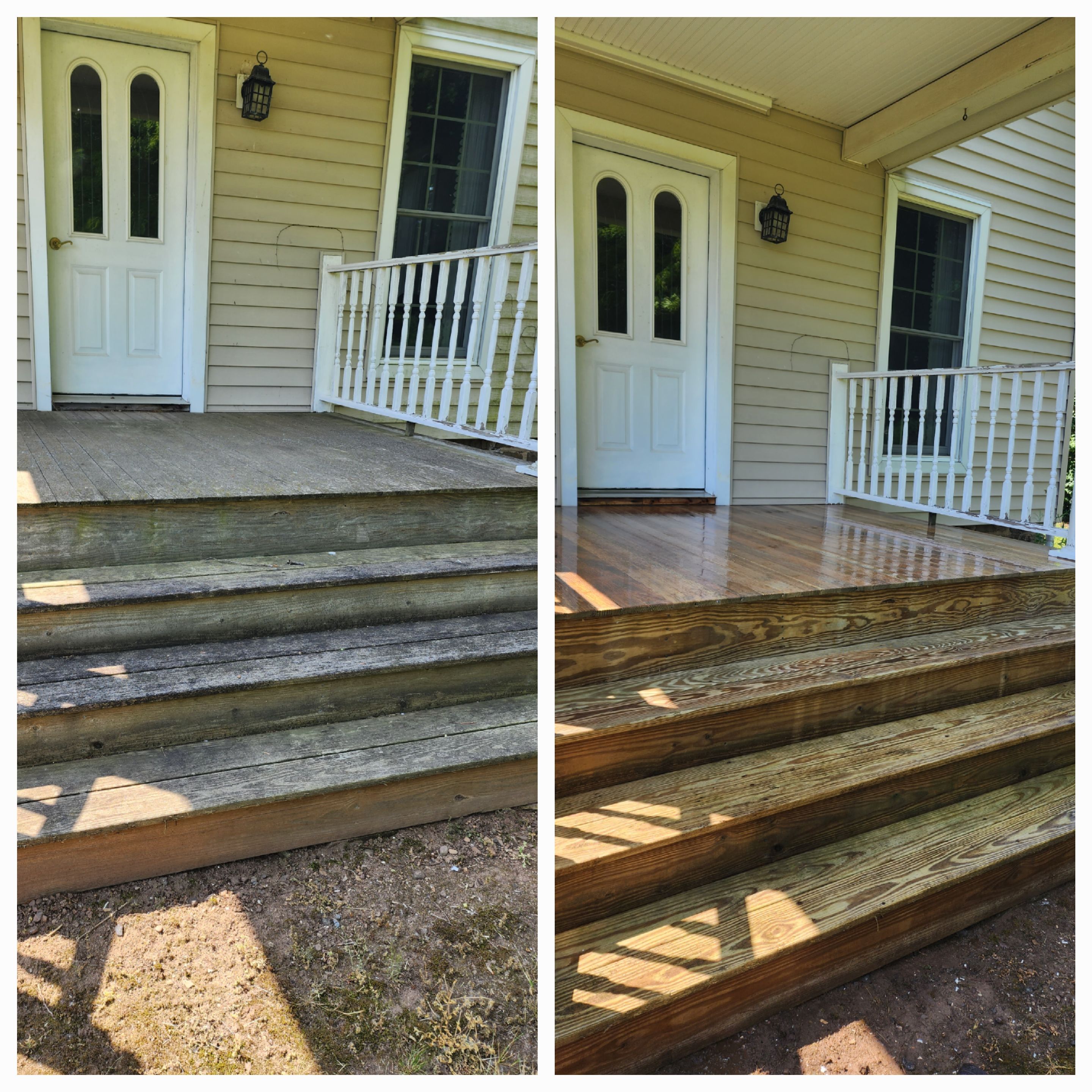 Porch Cleaning Before and After