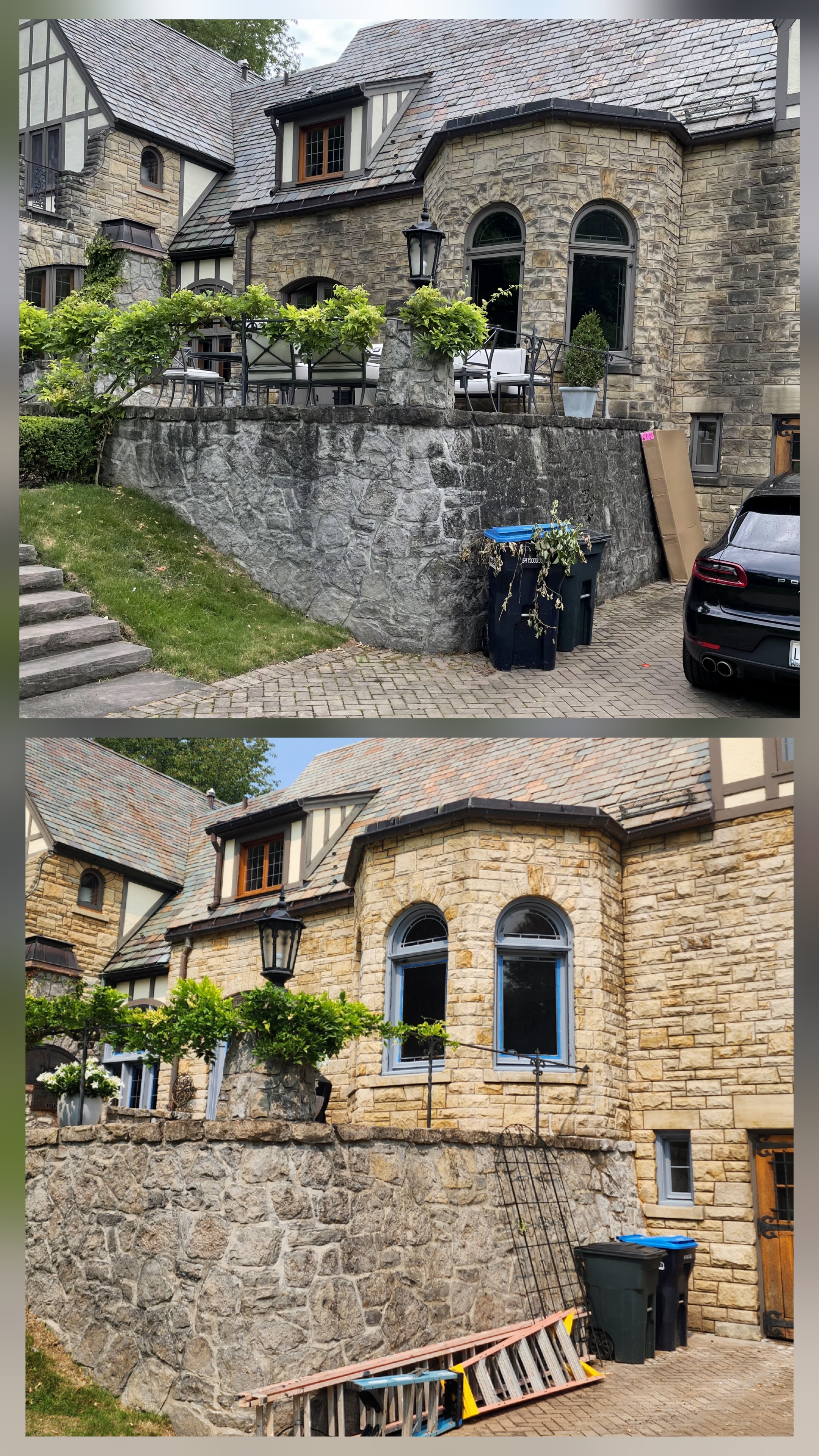 Stone House Exterior Washing Before and After