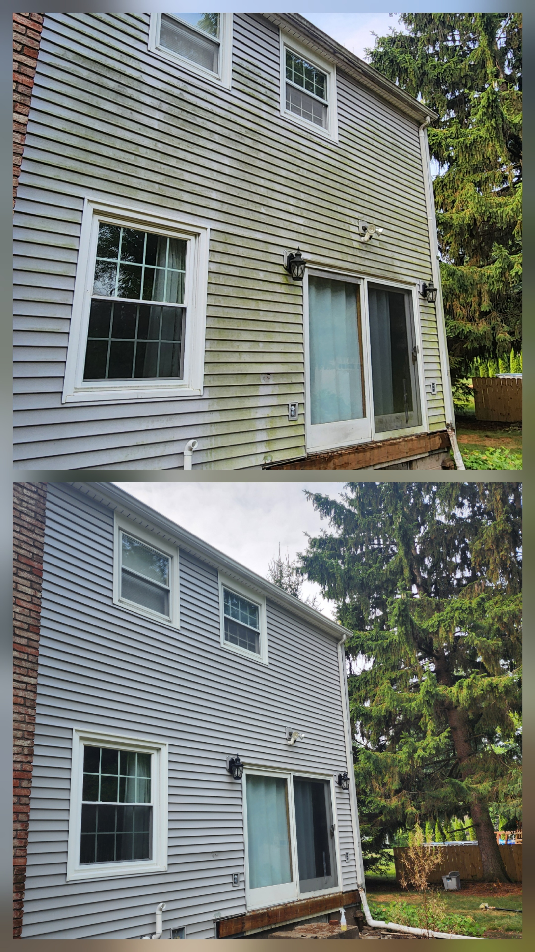 Vinyl Siding House Washing Before and After