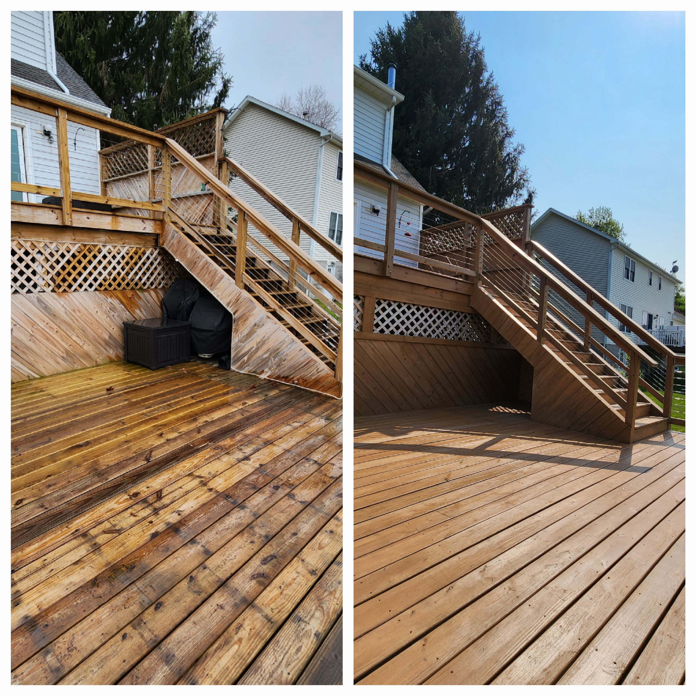 Deck Cleaning Before and After