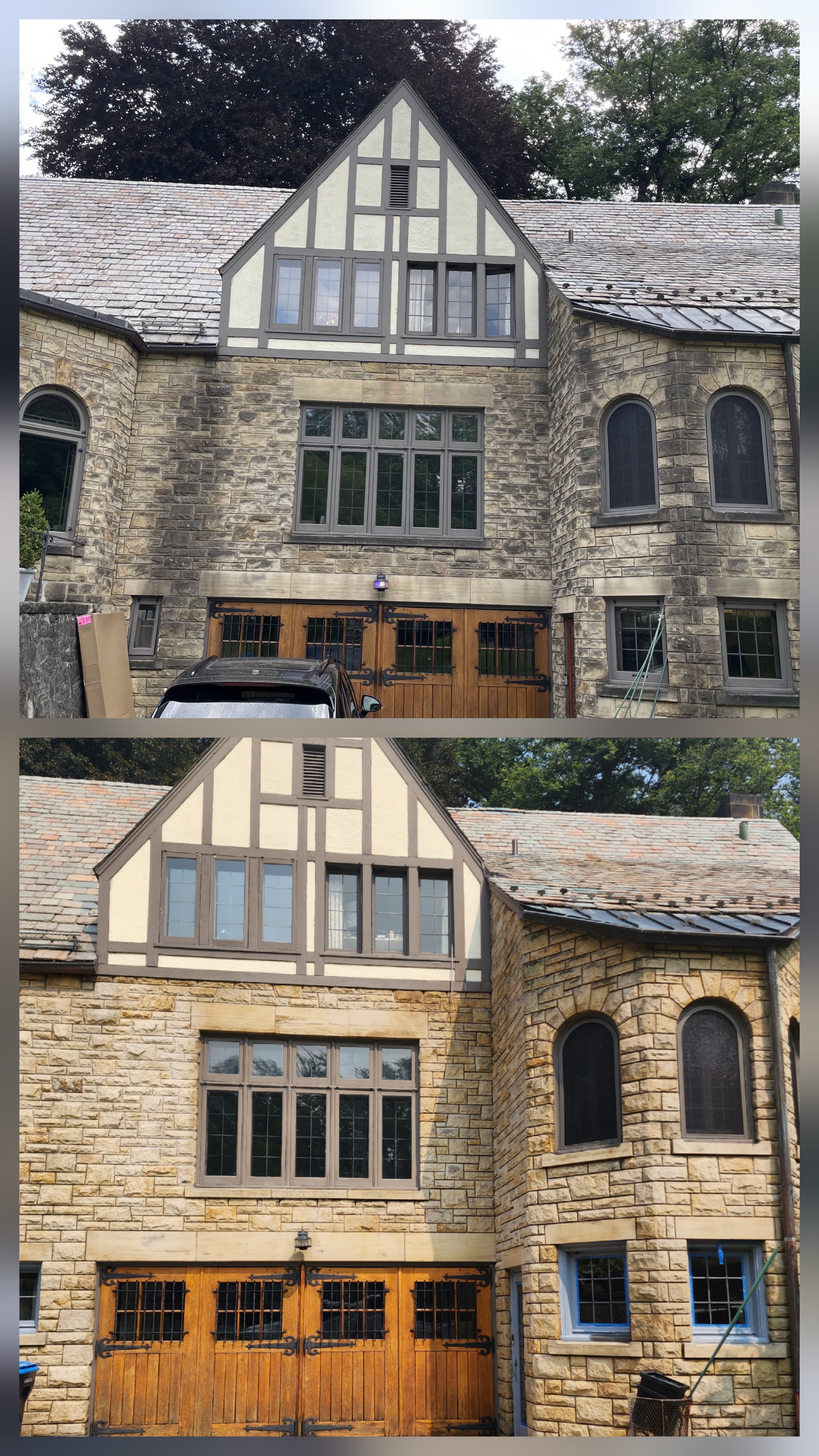 Large Stone Estate Washing Before and After