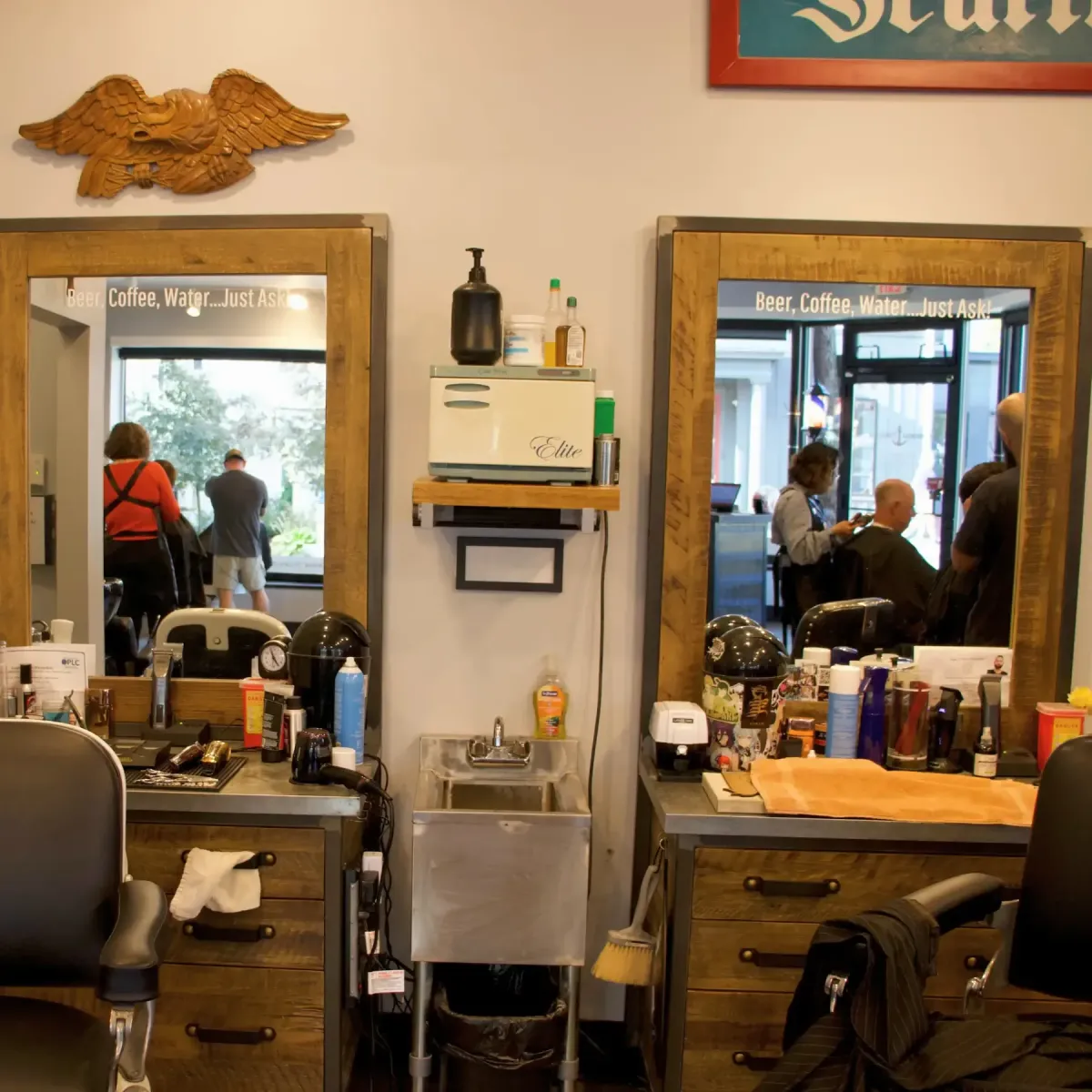 Scuttlebutt Barbershop Interior in Downtown Portsmouth, NH