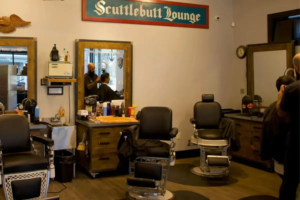 Scuttlebutt Barbershop Interior