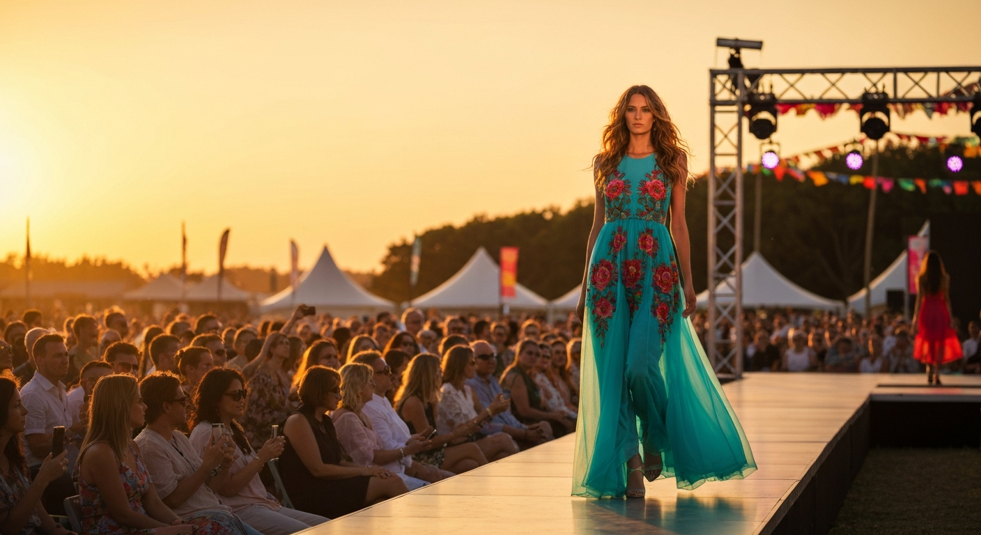 Fashion models on runway