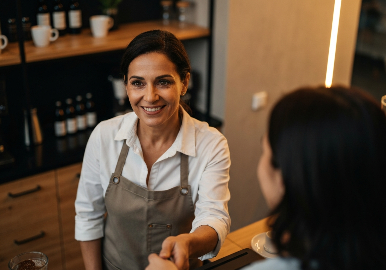 Confident small business owner