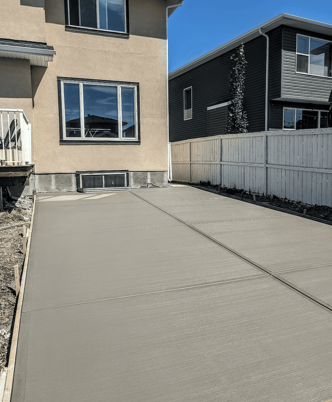 Clean concrete driveway