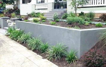 Large concrete retaining wall