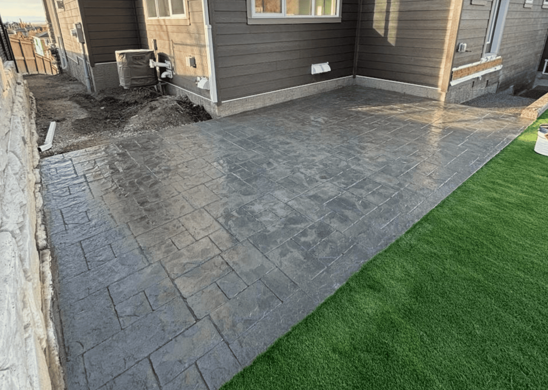Stamped concrete finish detail
