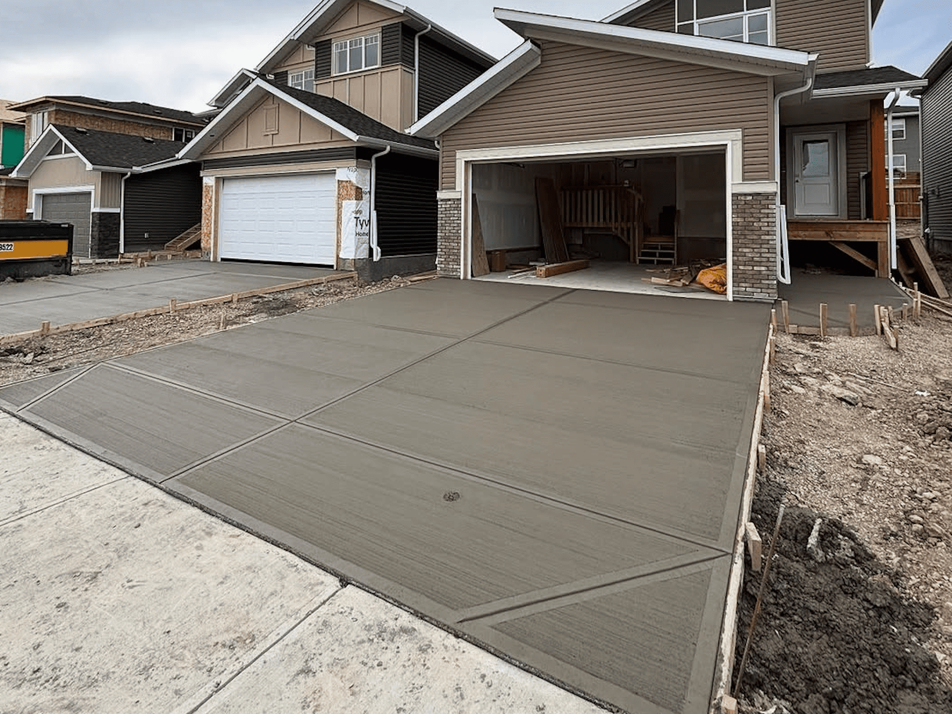 Large concrete driveway