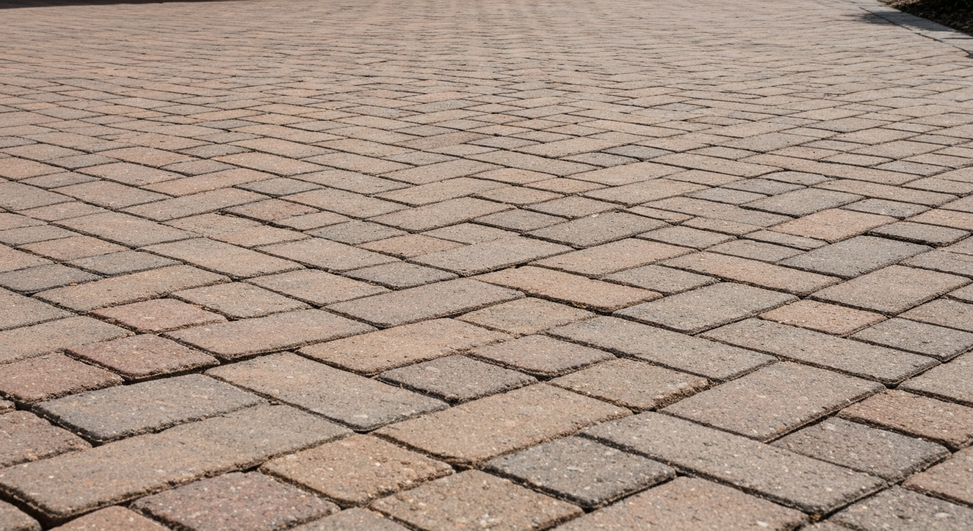 Herringbone block paving pattern on residential driveway in West Yorkshire