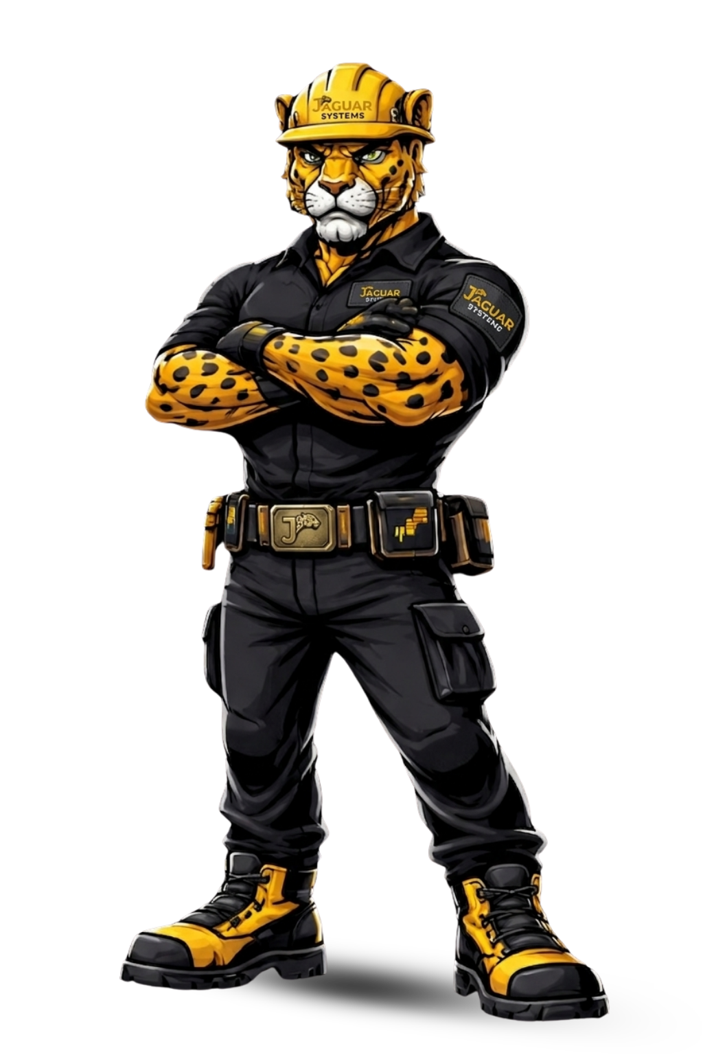 Jaguar Mascot in Contractor Uniform