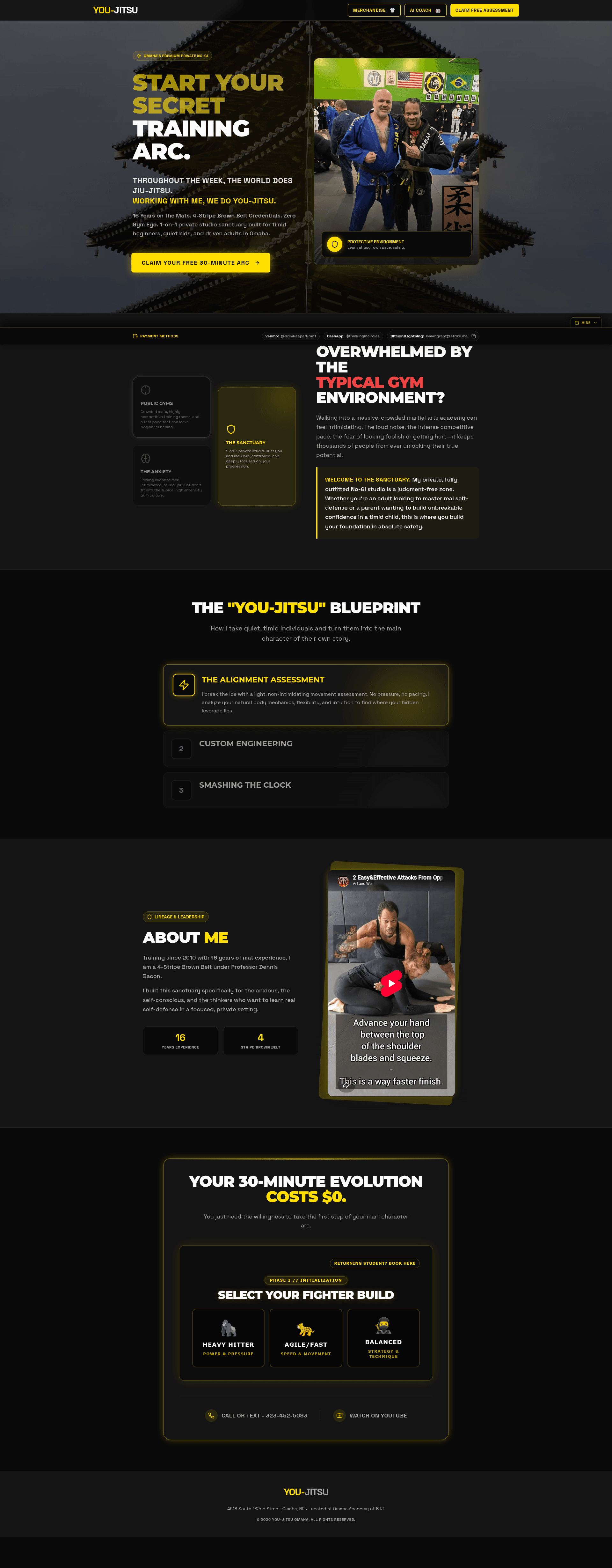 You-Jitsu Omaha website homepage by BottomLine Leads