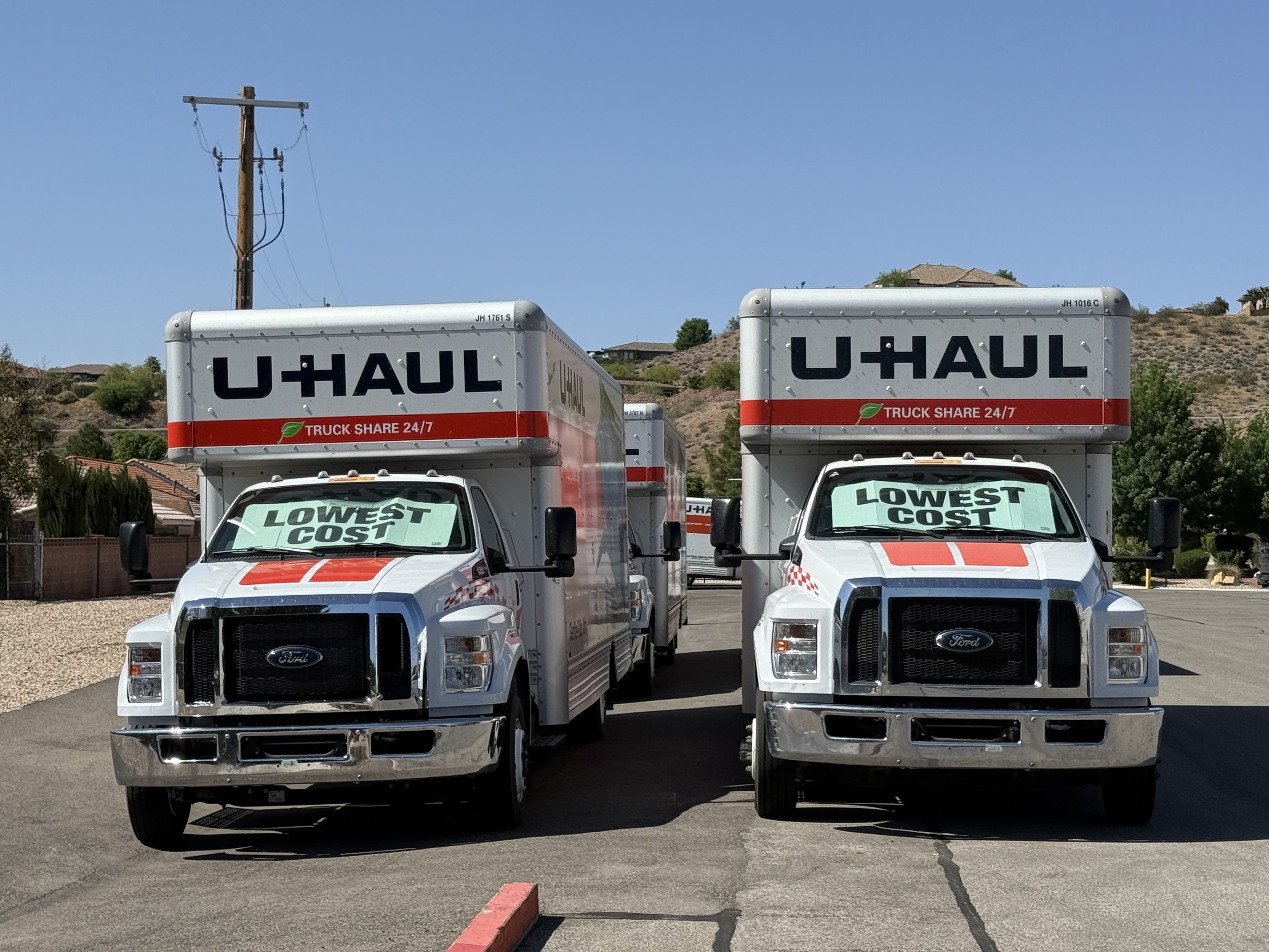 U-Haul moving truck parked at facility