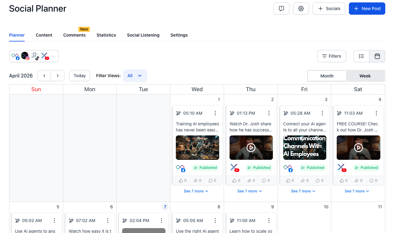 Schedule social media posts
