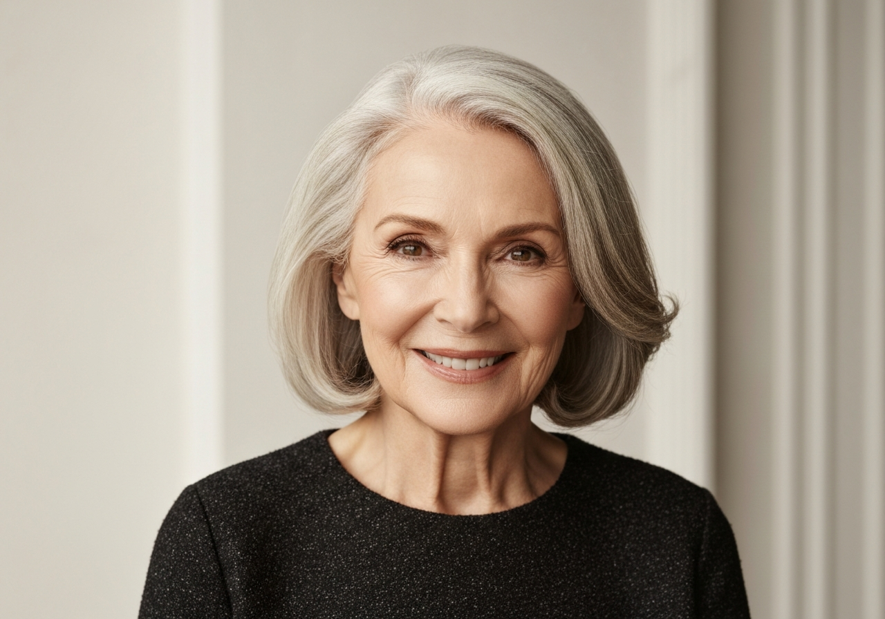 Woman in her early 60s smiling