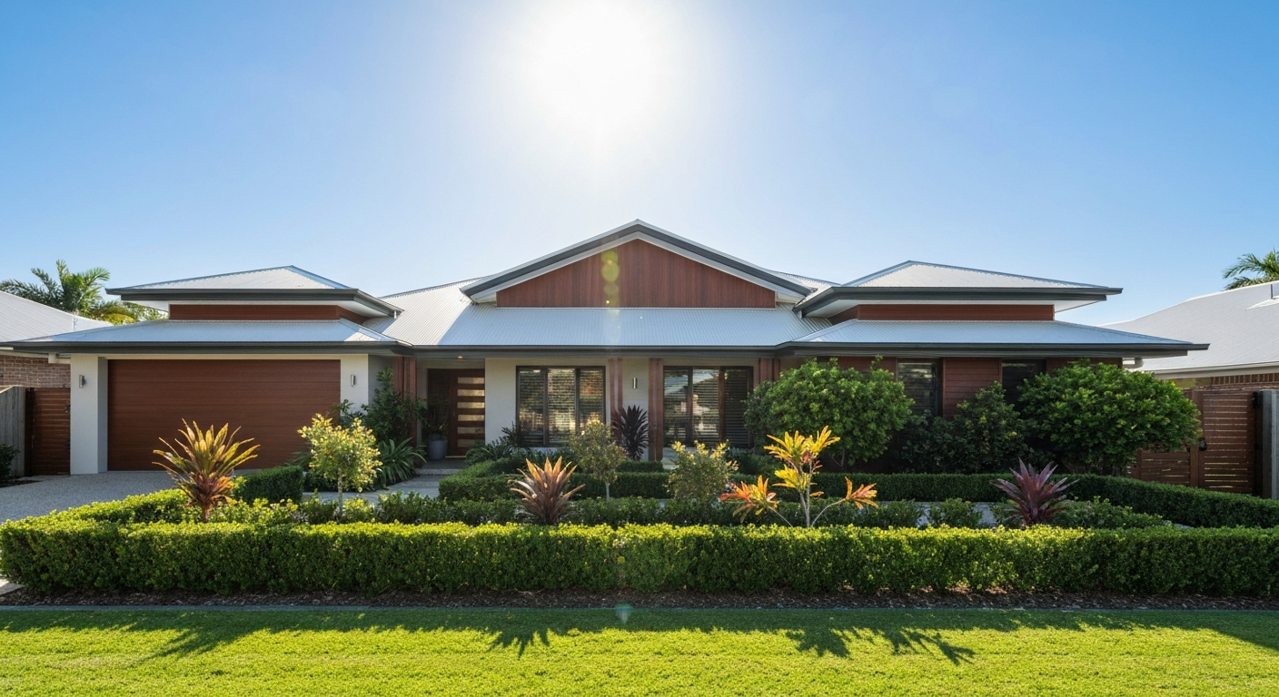 Modern family home exterior in Pacific Pines