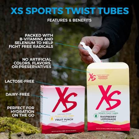 XS Sports Twist Tubes for on-the-go hydration and B-vitamins