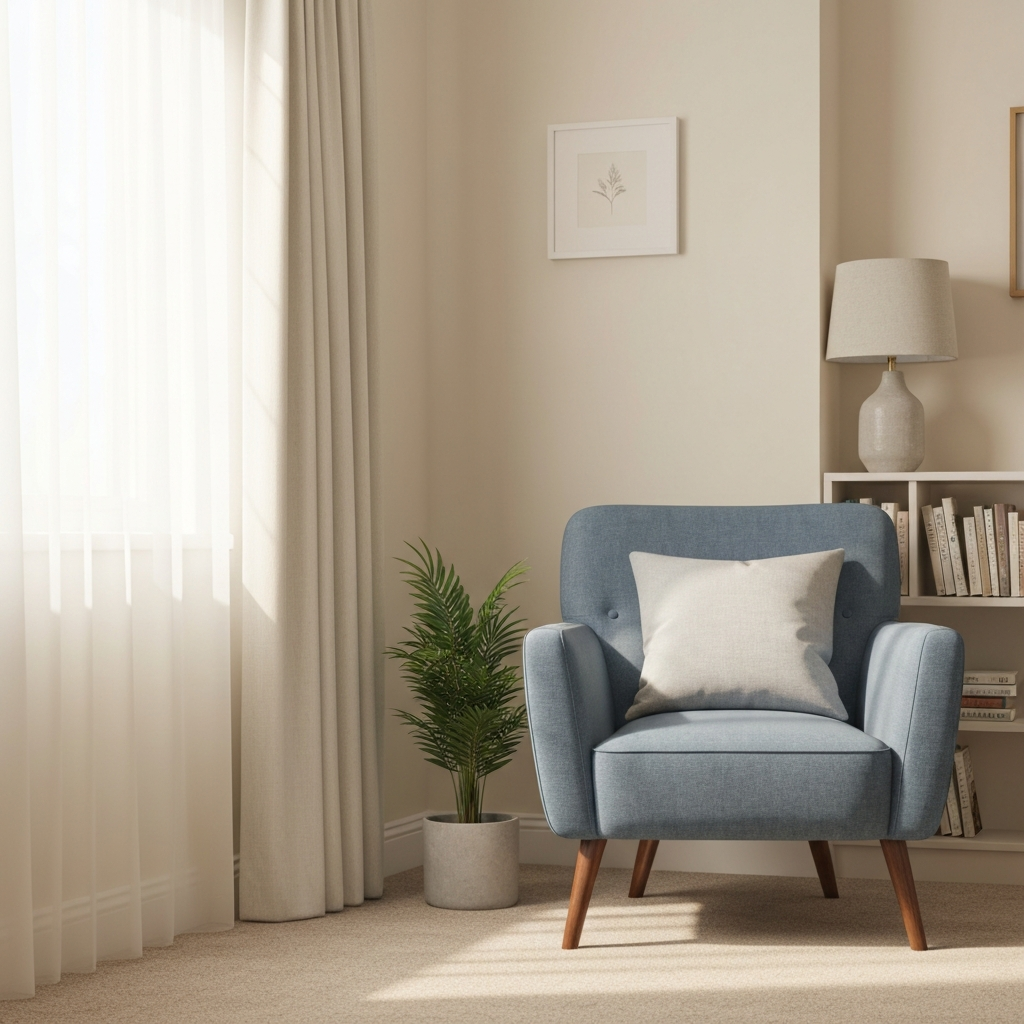 A serene, beautifully organized corner of a home