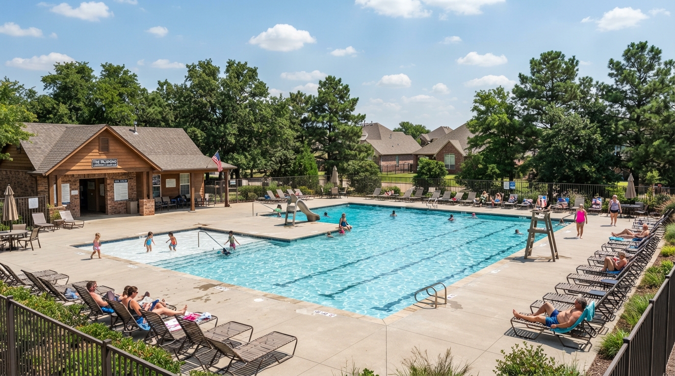 Community pool and clubhouse that reserve funds help maintain