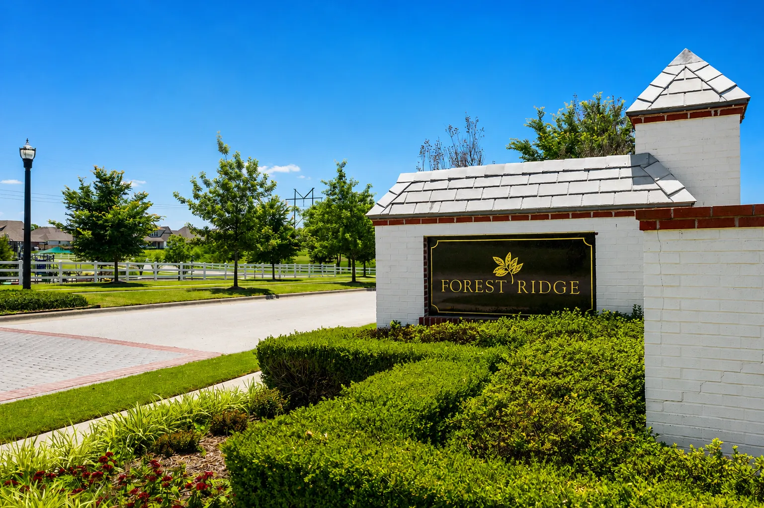 Forest Ridge community entrance monument in Broken Arrow, Oklahoma