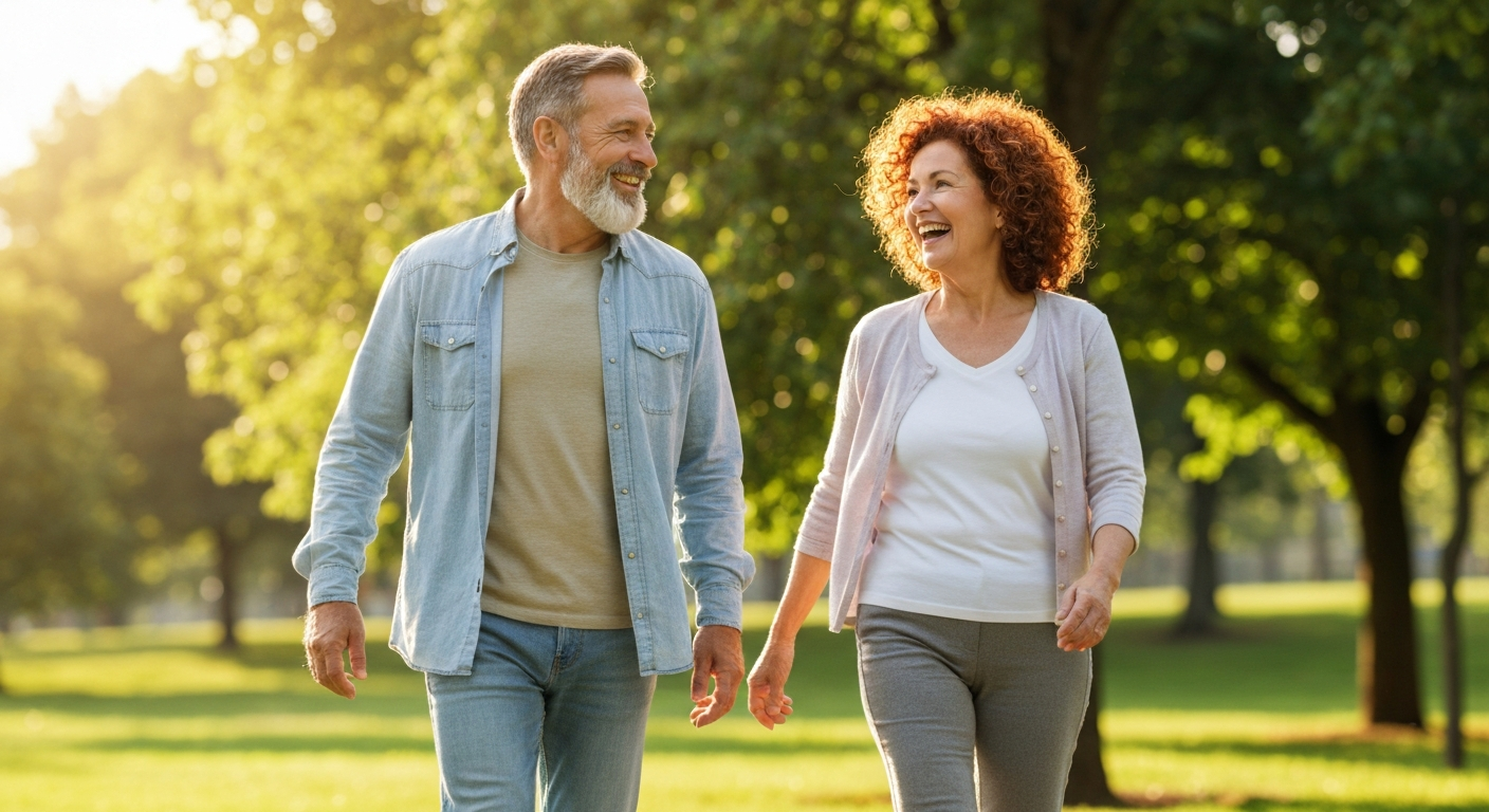 Active senior couple