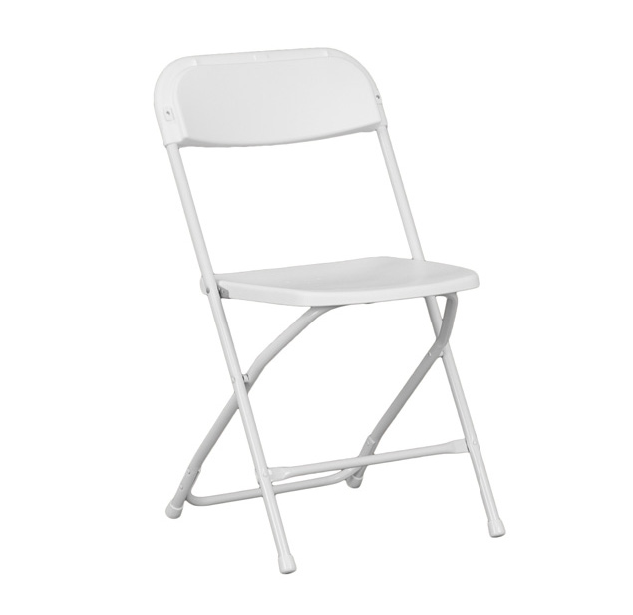 Clean white folding chair rentals for parties and events in Lancaster PA