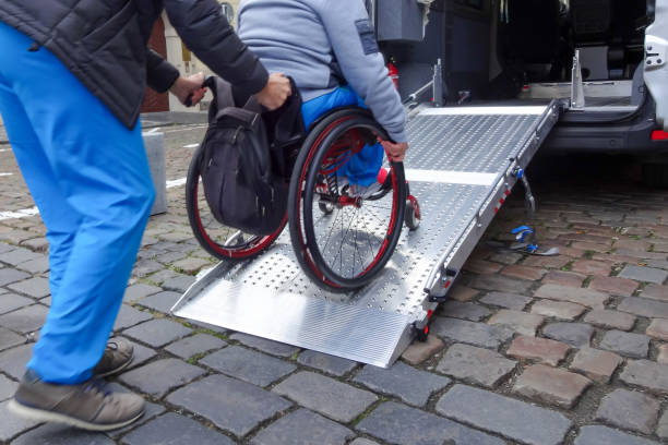 Wheelchair accessible van with lift for mobility assistance