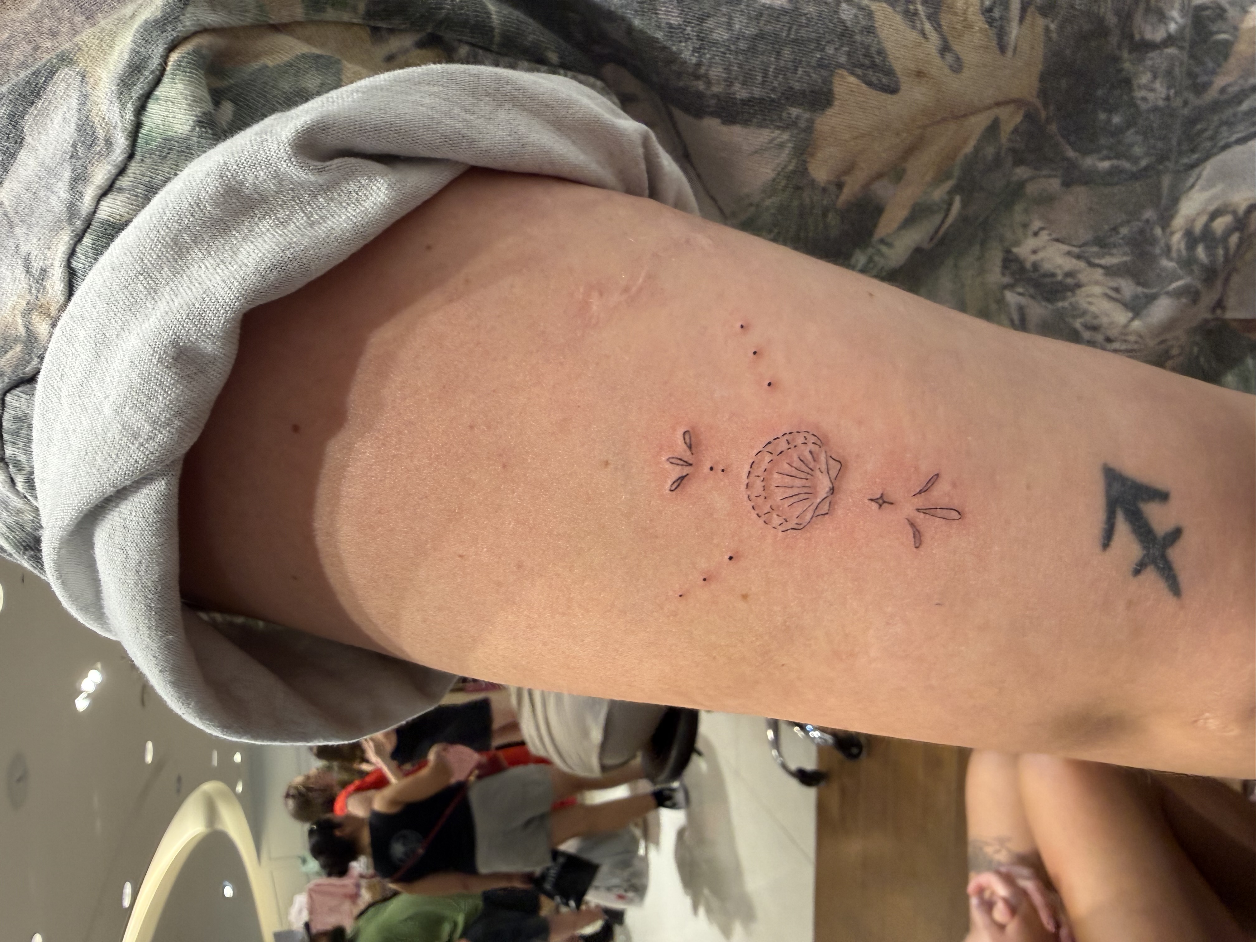 CVR Original Jewelry No. 5 fine line tattoo worn on skin by Clarissa Victoria Rosa in Beavercreek Ohio