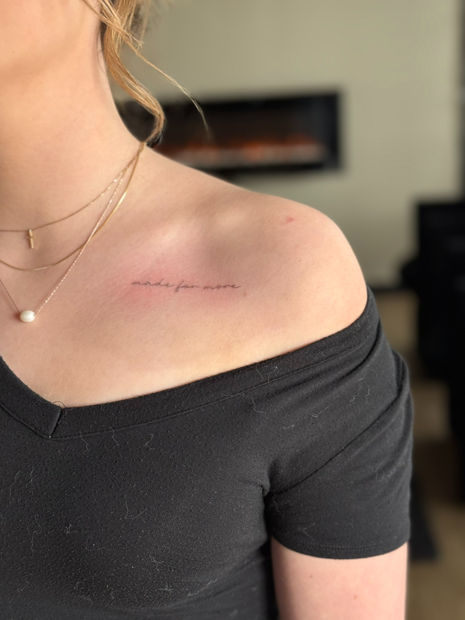 Fresh fine line script tattoo