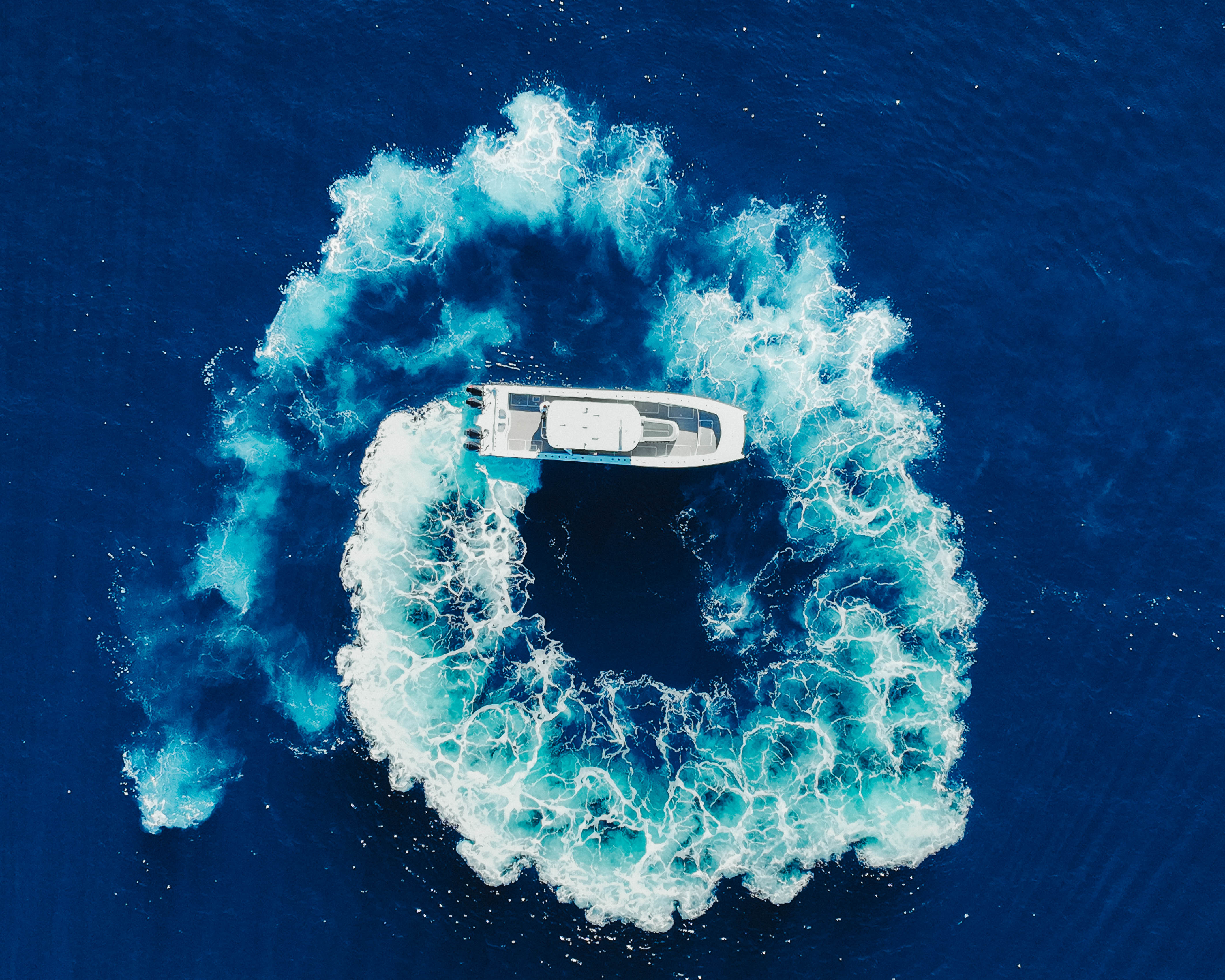 Breathtaking aerial view of protected vessel performance
