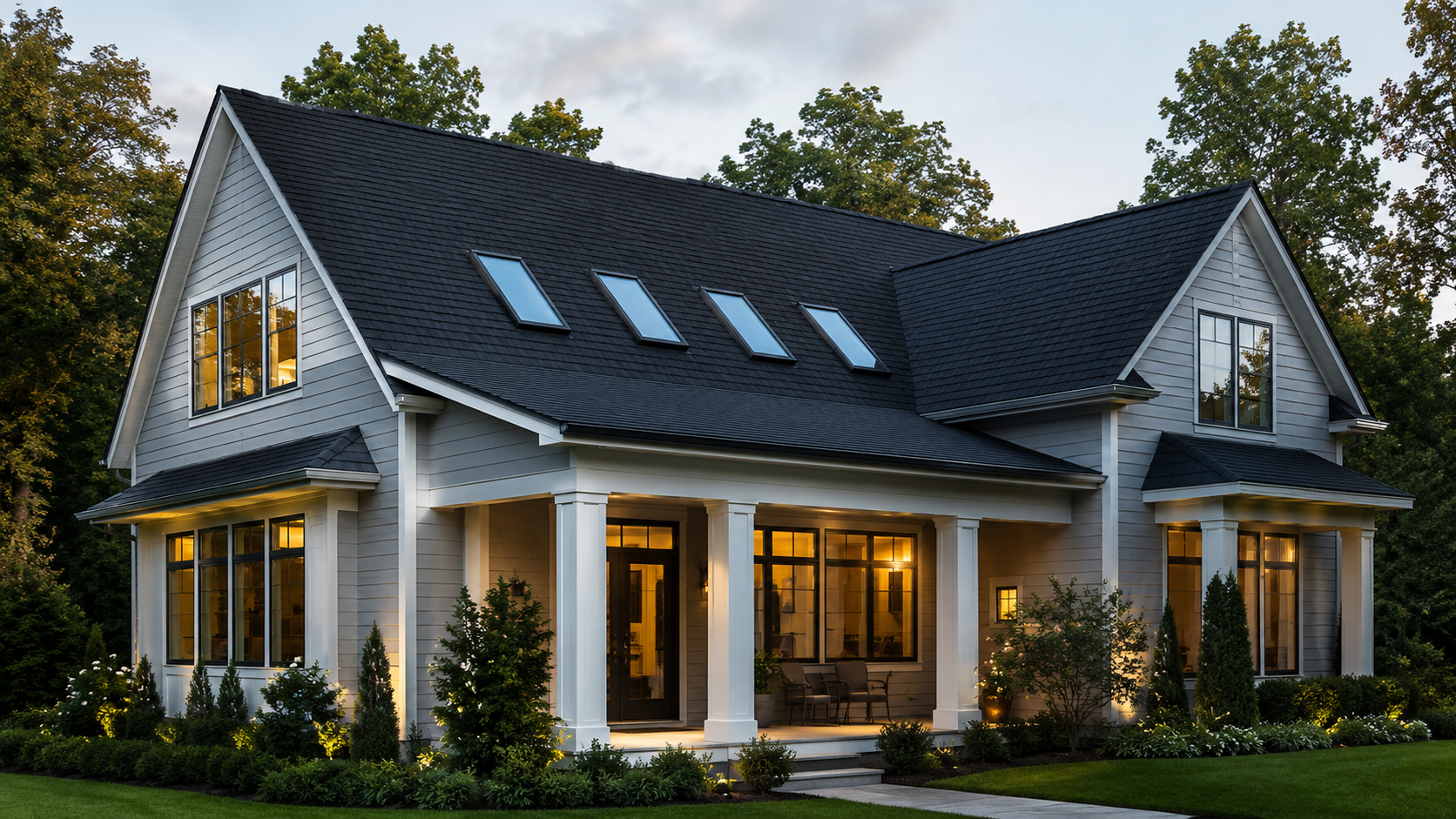 Home exterior with VELUX skylights